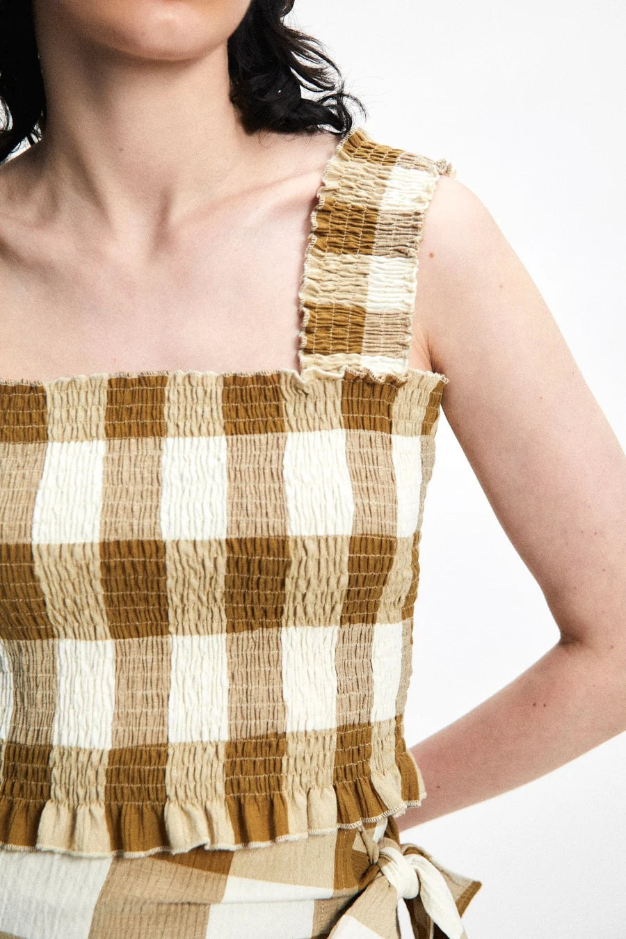 Rita Row | Gea Top - Brown Checkered