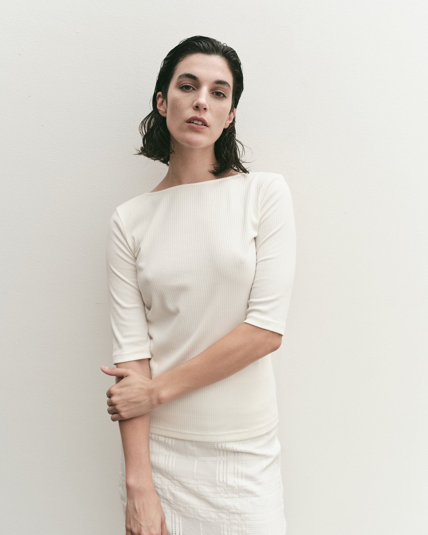 Mijeong Park | Scoop Back Ribbed Top - Ivory