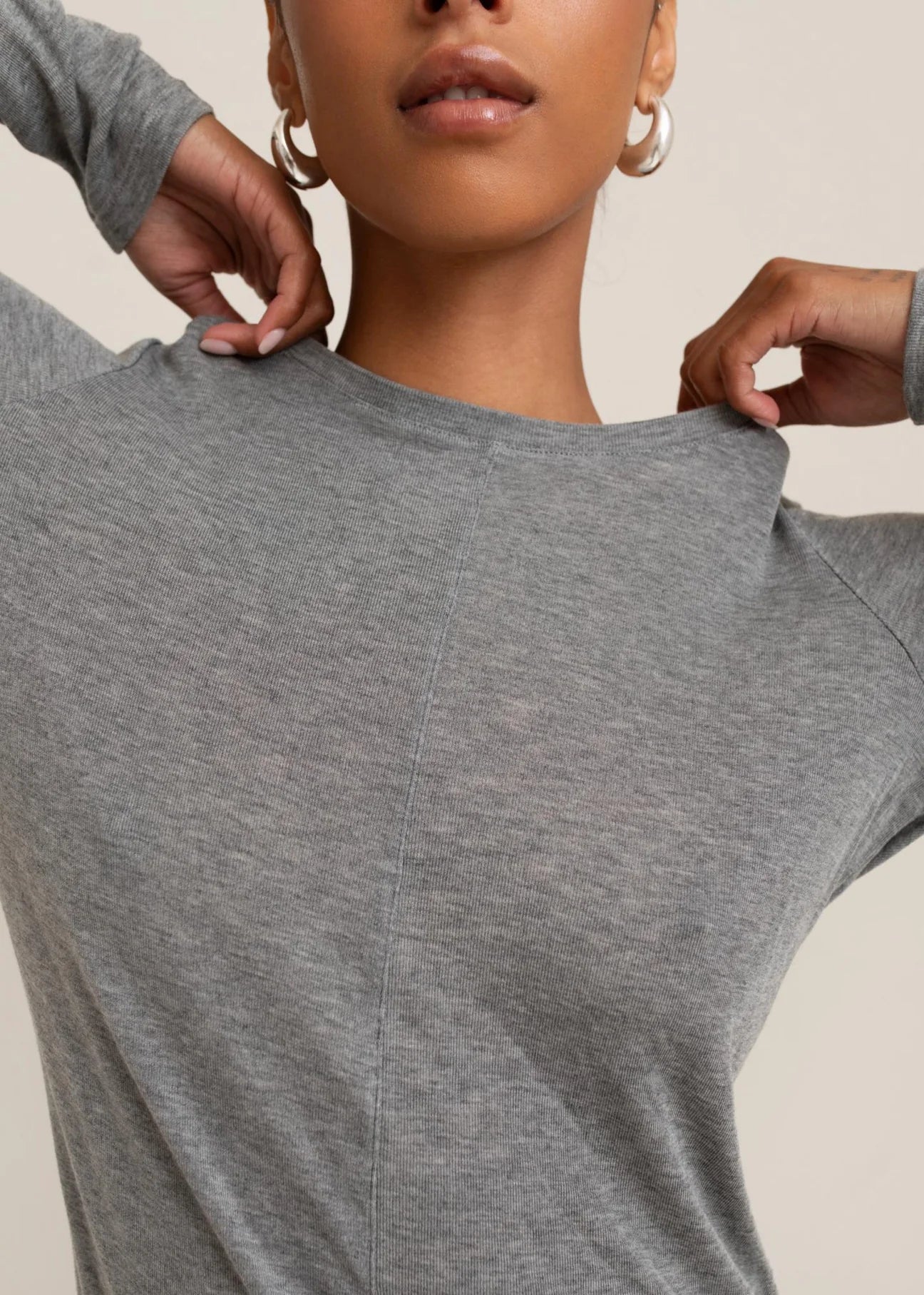 Paper Label | Zuri Long Sleeve - Melange Grey