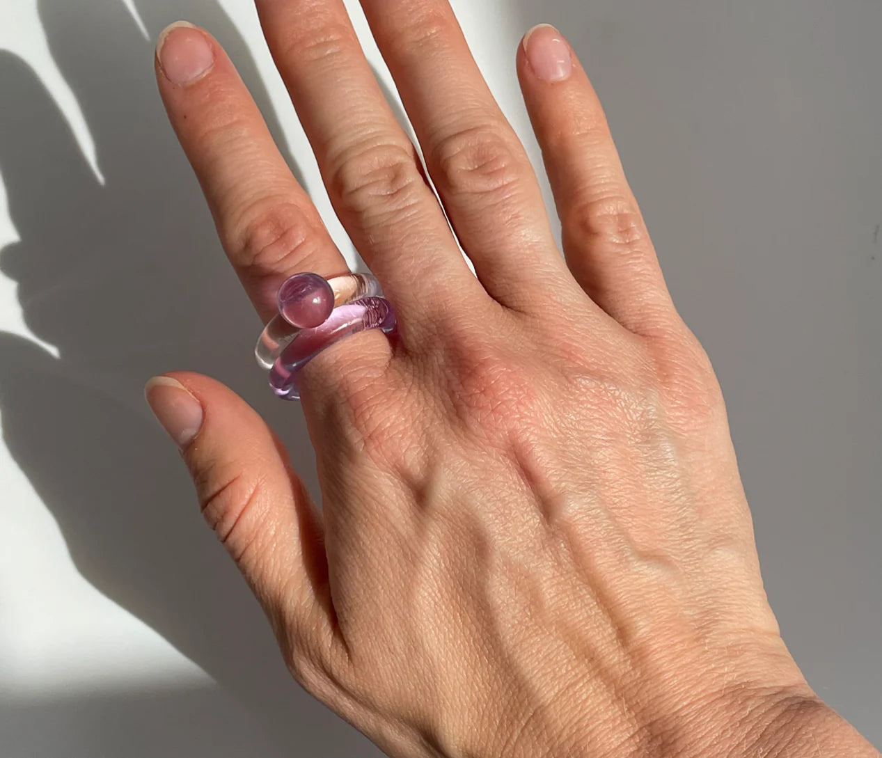 Sandralexandra | Linea Glass Ring - Lavender