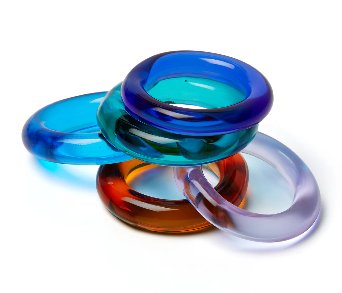 Sandralexandra | Linea Glass Ring - Navy Blue