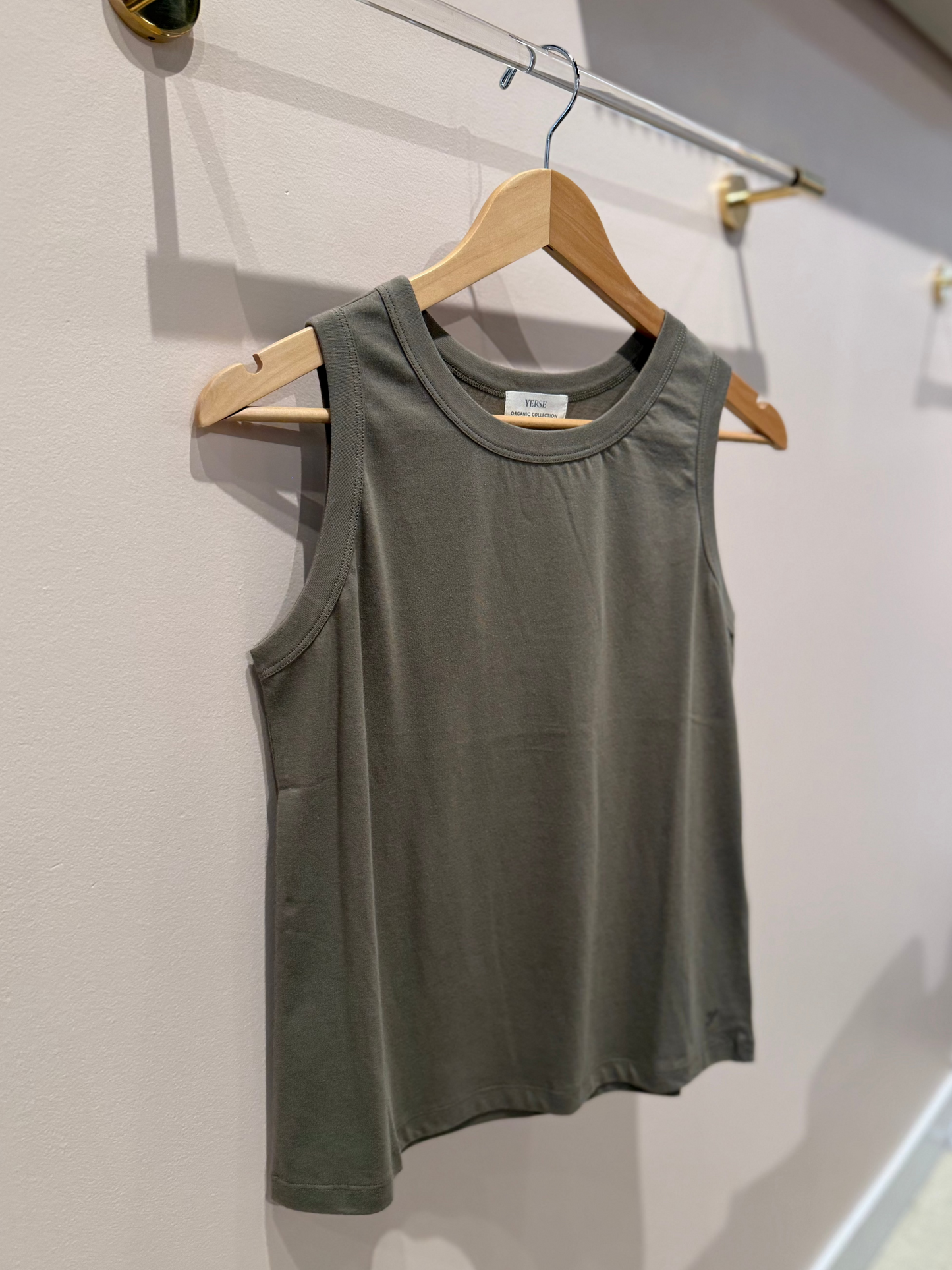 Yerse | Basic Round-Neck Tank - Khaki