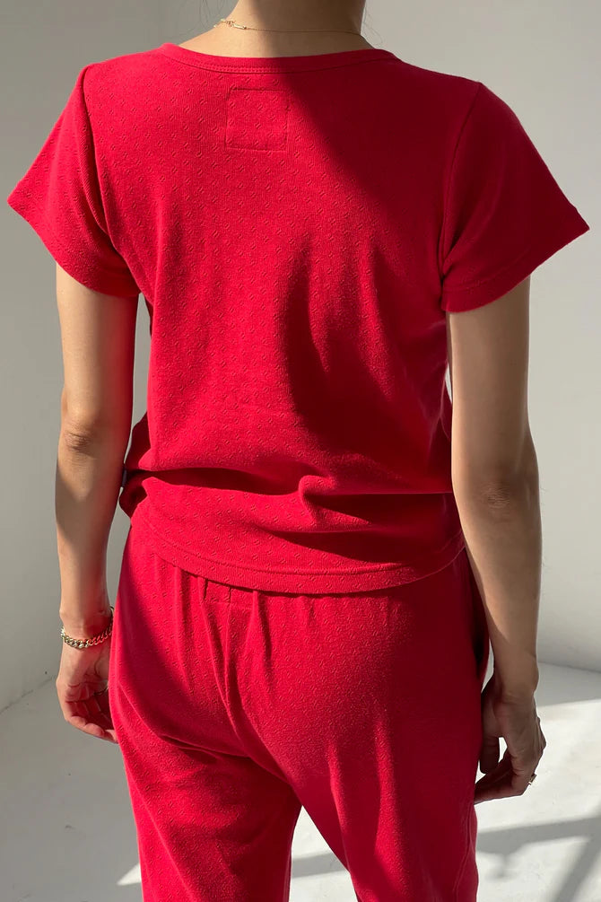 PRE-ORDER | Le Bon Shoppe | Pointelle Babe Tee - Red Apple