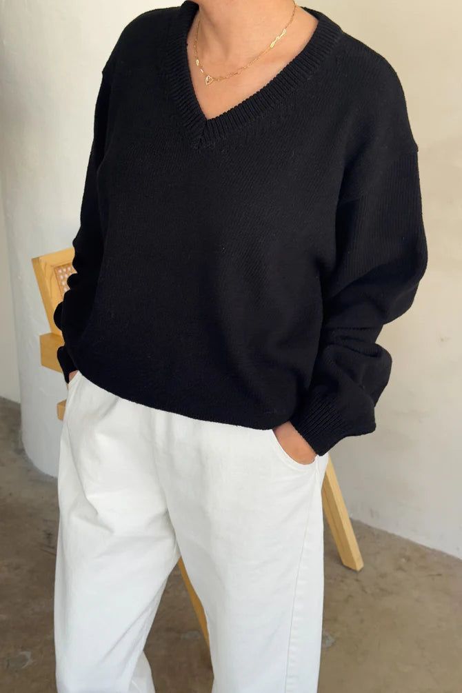 Le Bon Shoppe | Gabby Cotton Sweater - Black