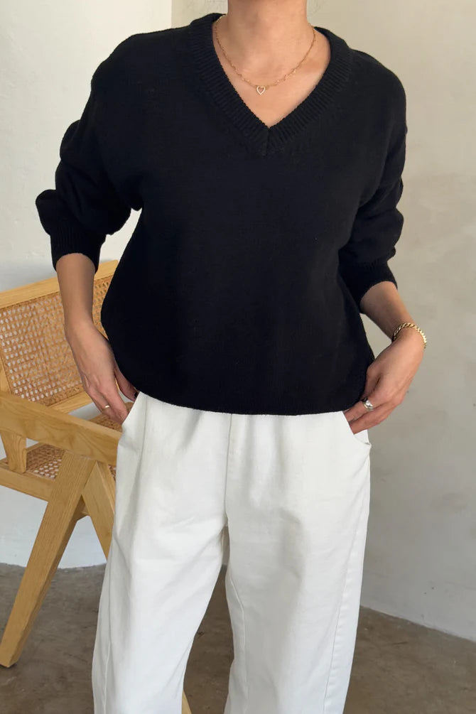 Le Bon Shoppe | Gabby Cotton Sweater - Black