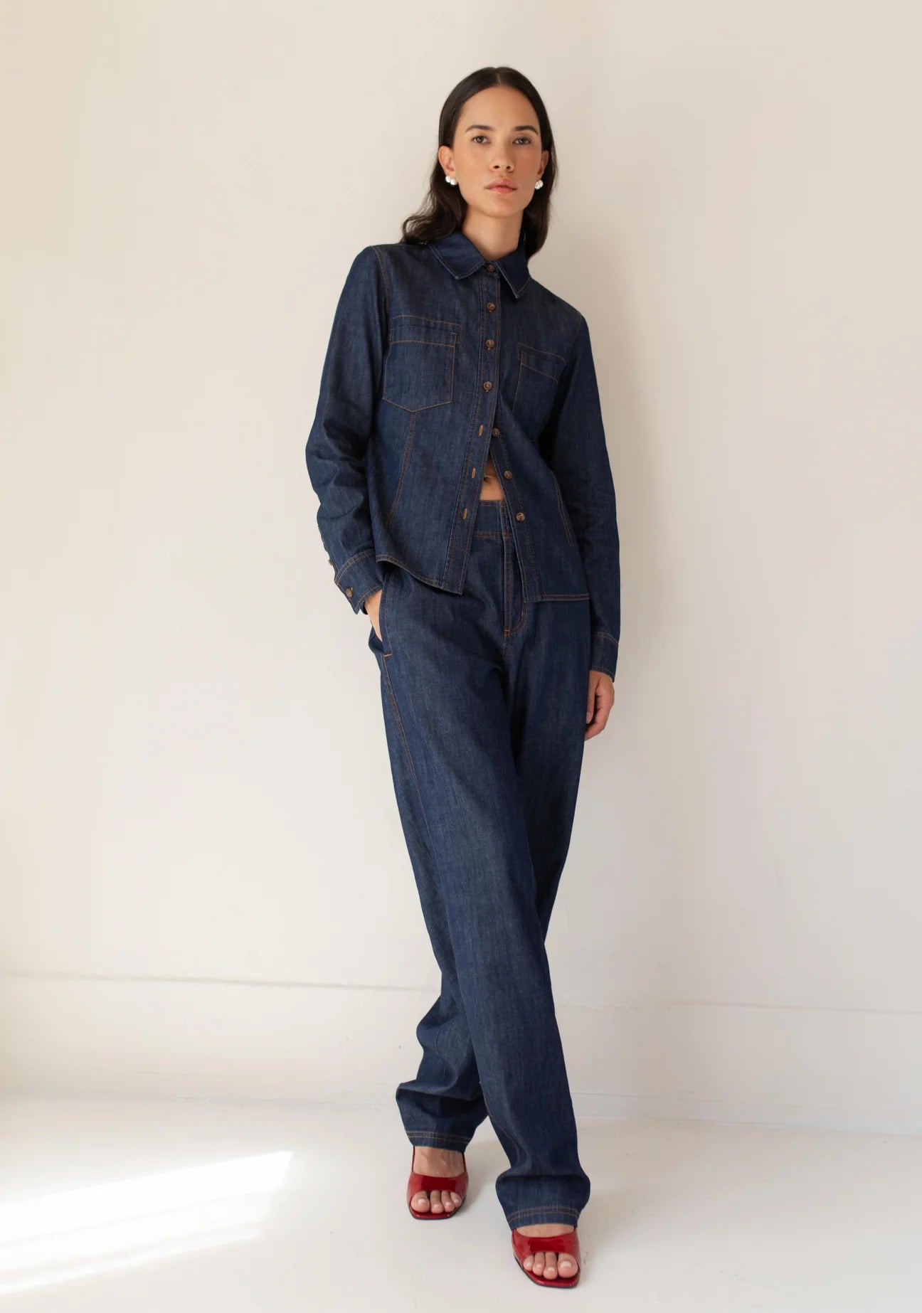 Paper Label | Lois Denim Shirt - Dark Chambray