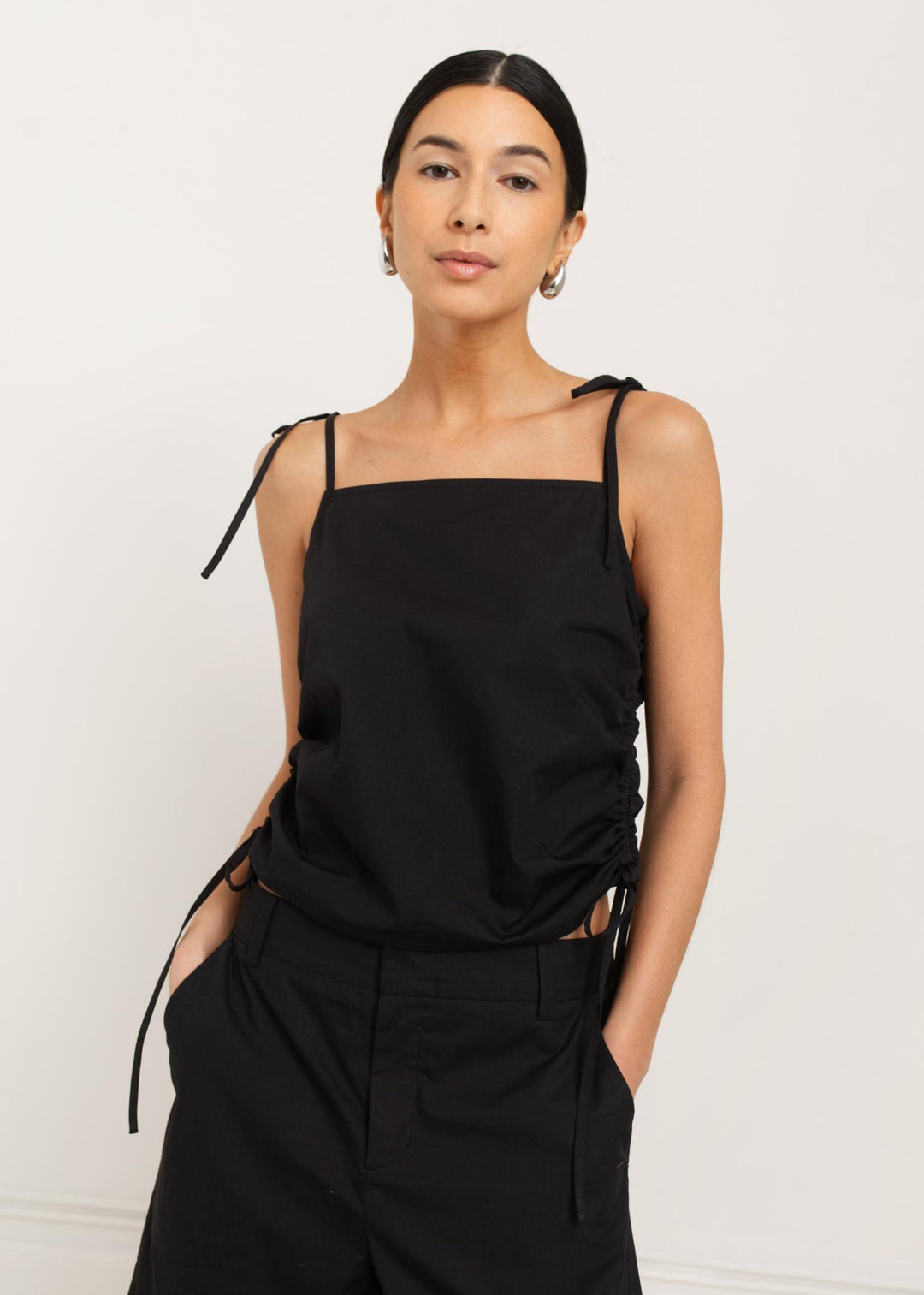 Paper Label | Maura Tie Top - Black