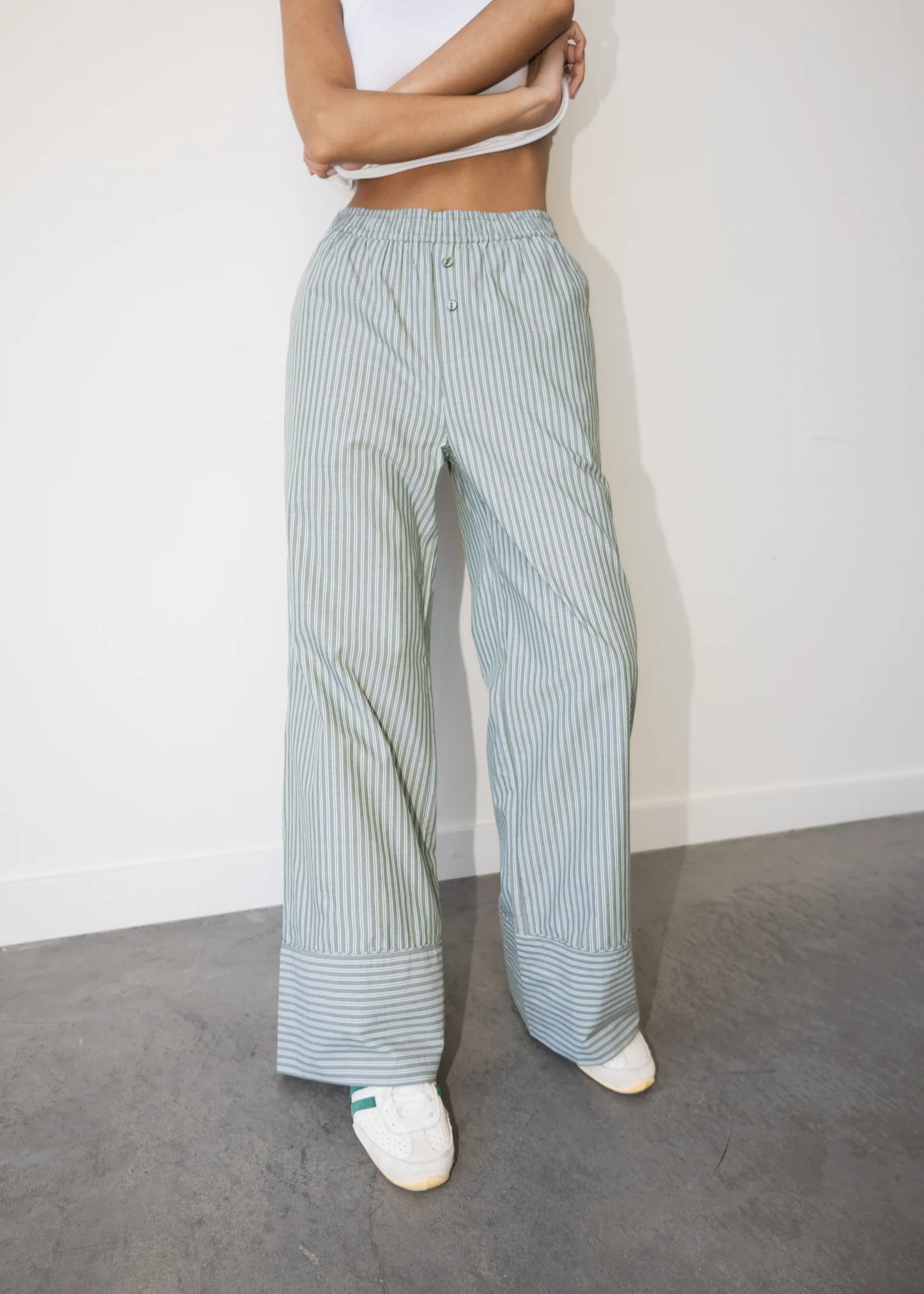 Paper Label | Nyah Pant - Indigo Blue & White Stripe