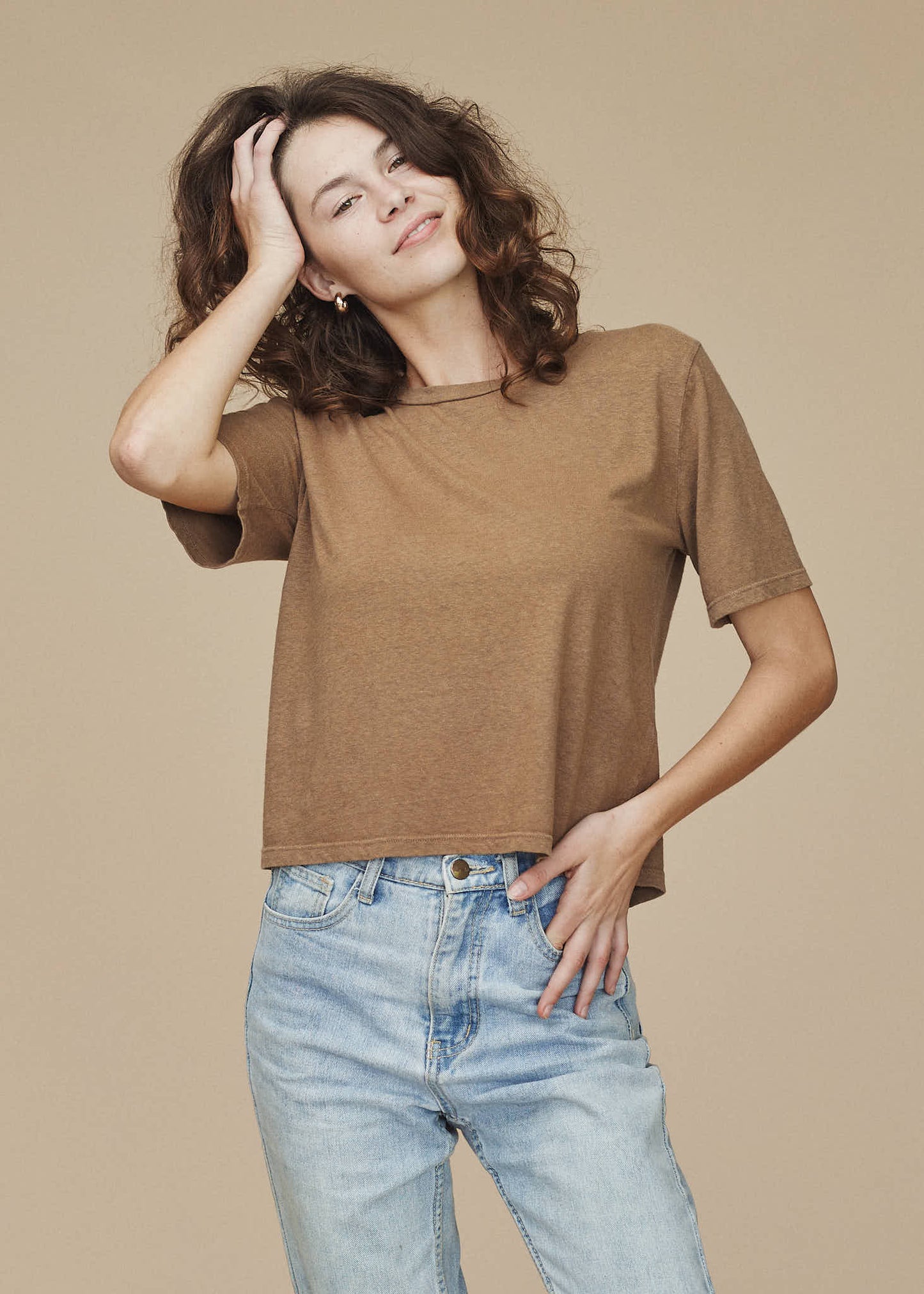 Jungmaven | Silverlake Cropped Tee - Coastal Blue