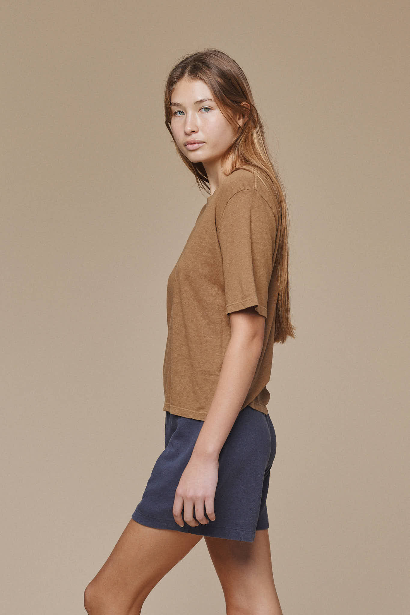Jungmaven | Silverlake Cropped Tee - Coastal Blue