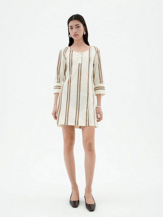 Thinking Mu | Otter Poplin Stripes - Maria Dress