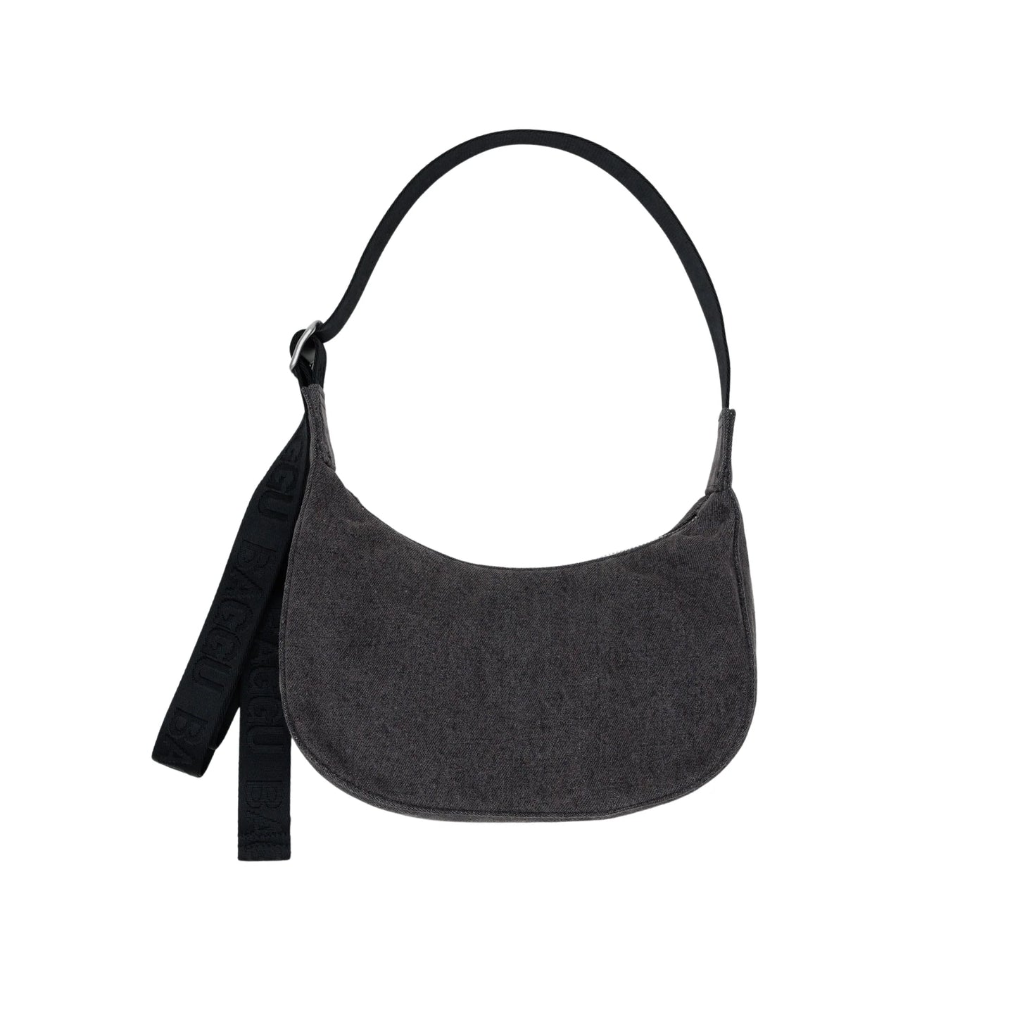 Baggu | Small Denim Crescent Bag - Washed Black Denim