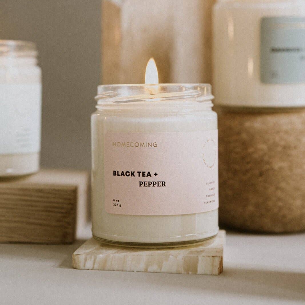 Homecoming | Black Tea + Pepper Soy Wax Candle