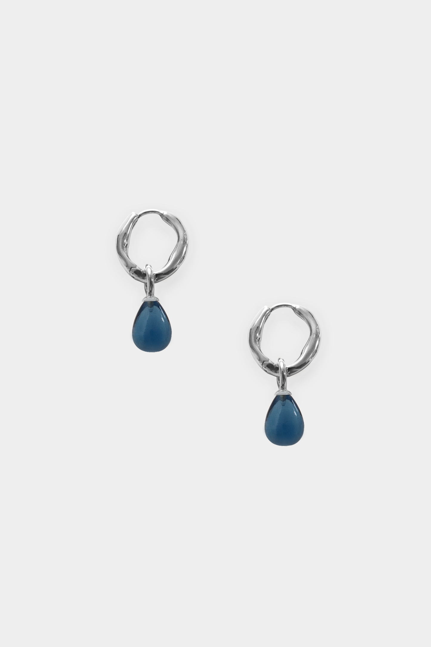 Kara Yoo | Pippa Hoops + Small Drops - Silver & Ink