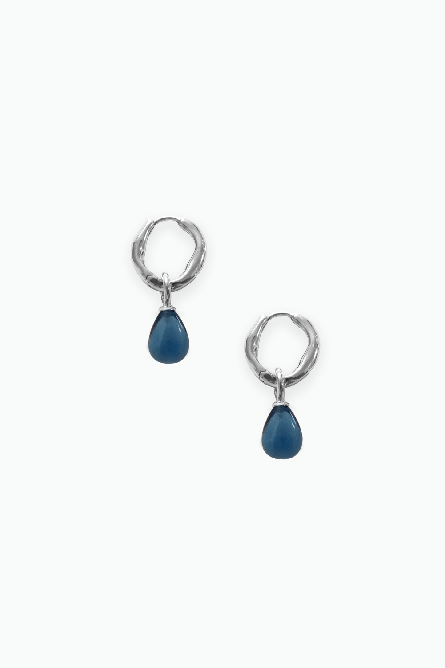 Kara Yoo | Pippa Hoops + Small Drops - Silver & Ink