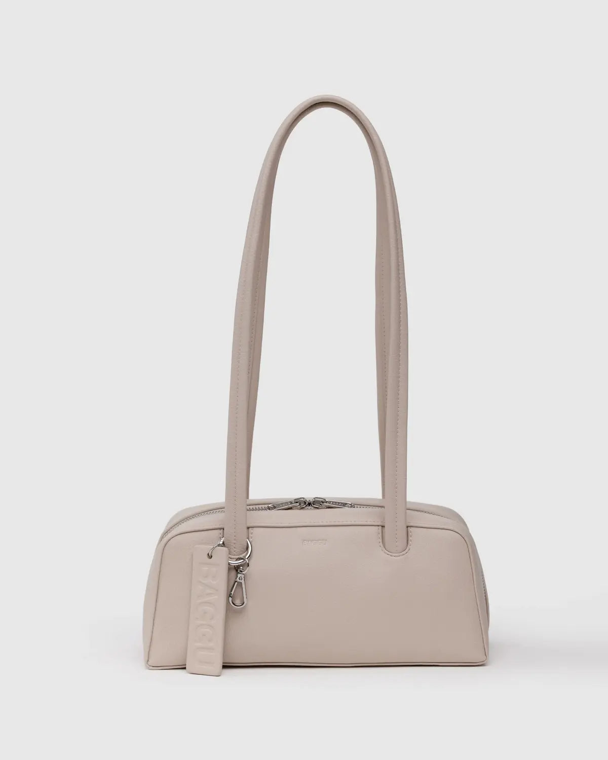 Baggu | Small Recycled Leather Bowler Bag - Stone