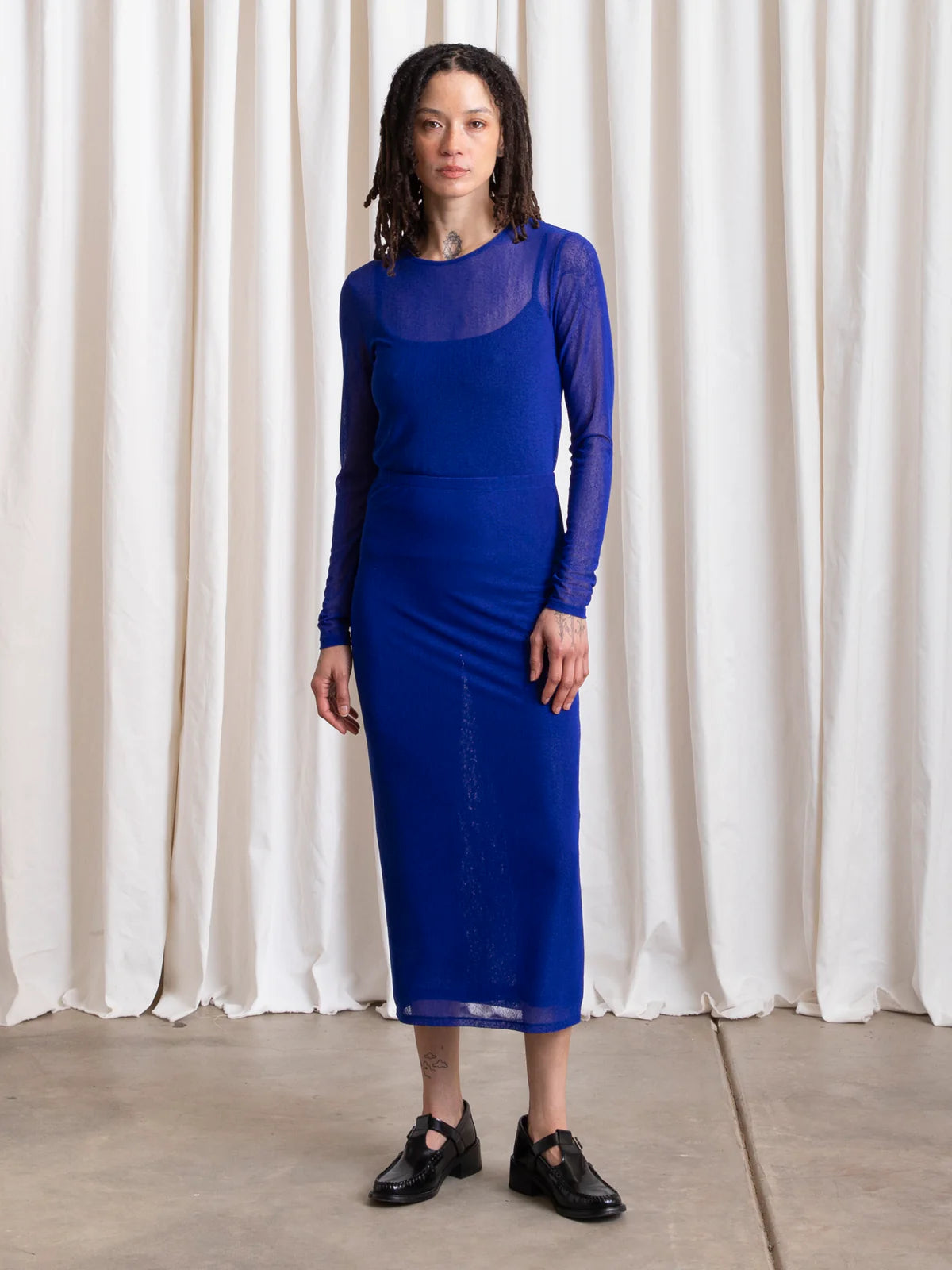 Ali Golden | Mesh Top - Cobalt