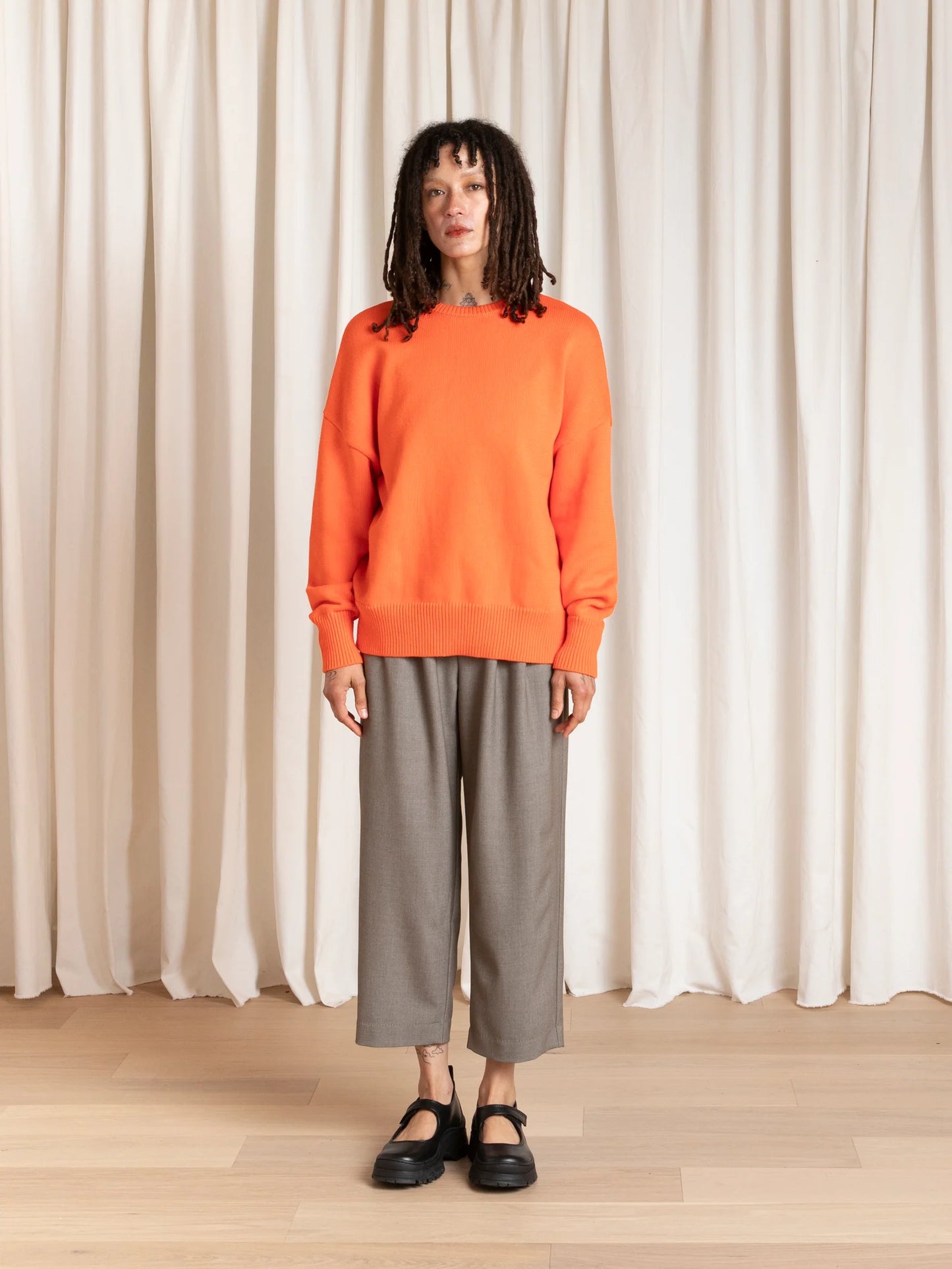 Ali Golden | Chunky Cotton Pullover - Neon Orange