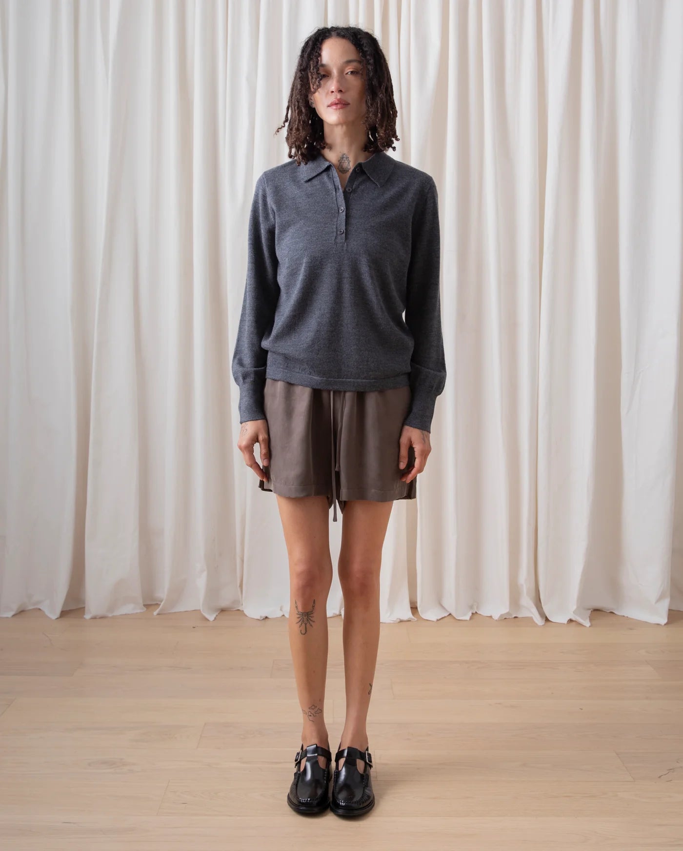 Ali Golden | New Polo Pullover - Charcoal