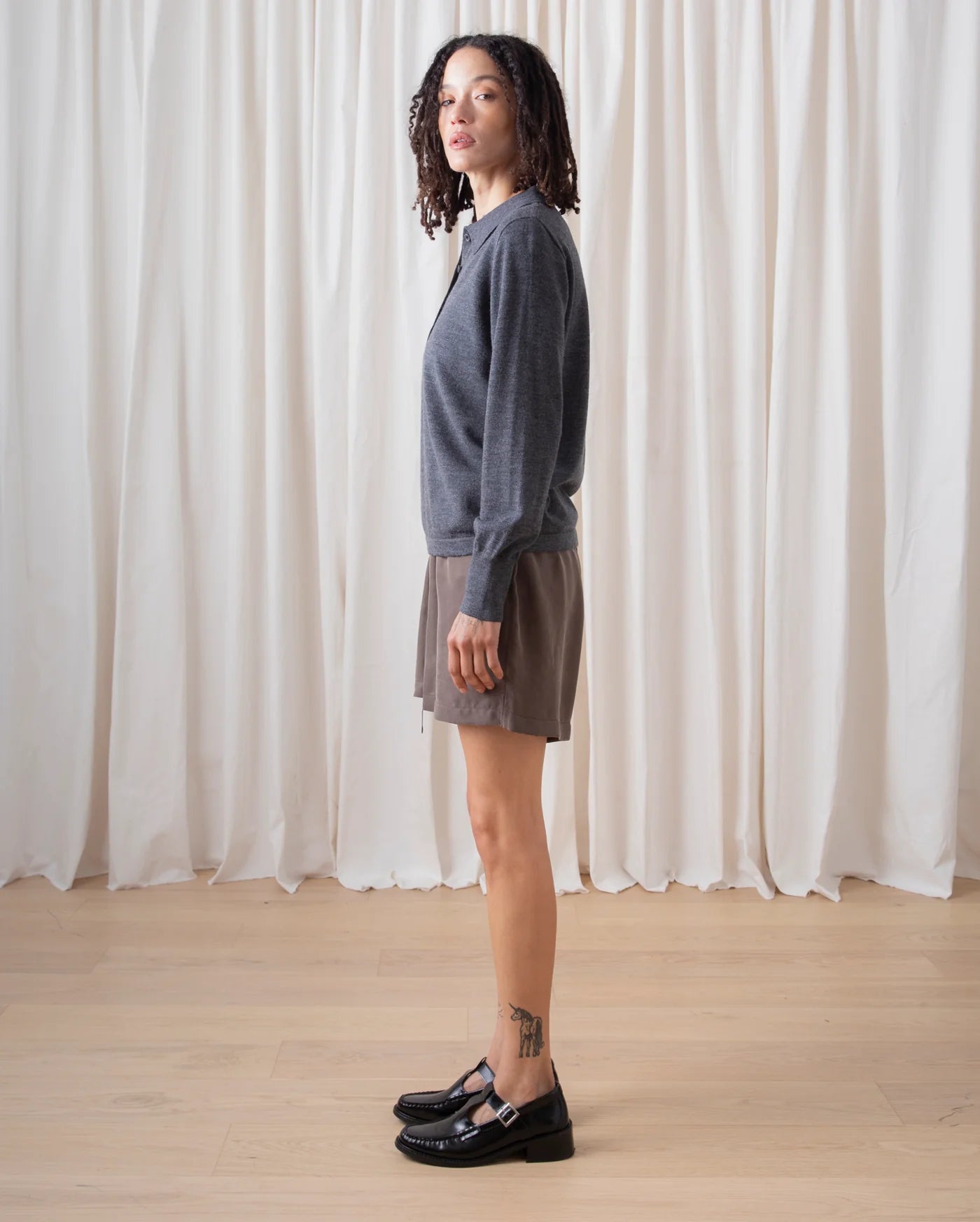Ali Golden | New Polo Pullover - Charcoal