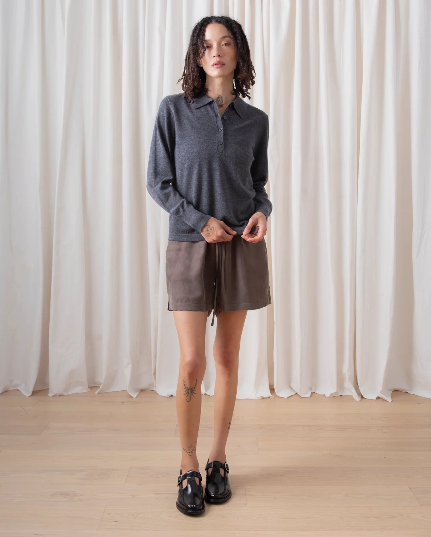 Ali Golden | New Polo Pullover - Charcoal
