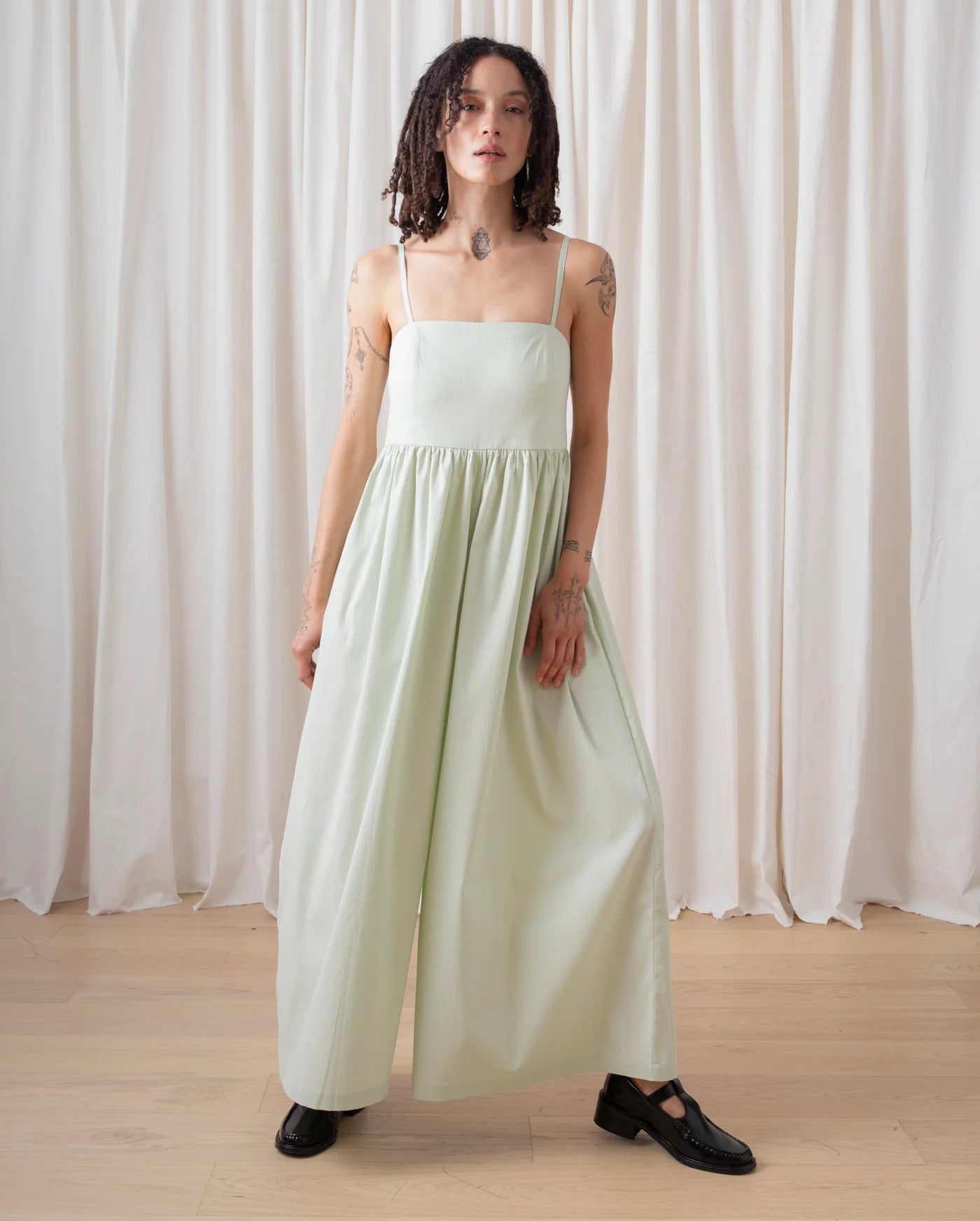 Ali Golden | Seersucker Full Jumper - Light Mint