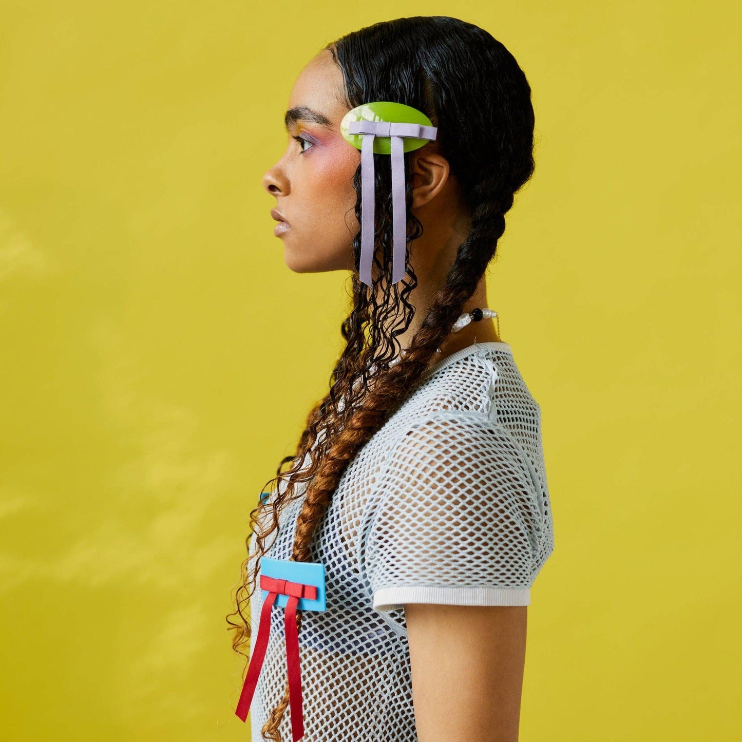 CHUNKS | Bow Barrette - Lime/Lavender
