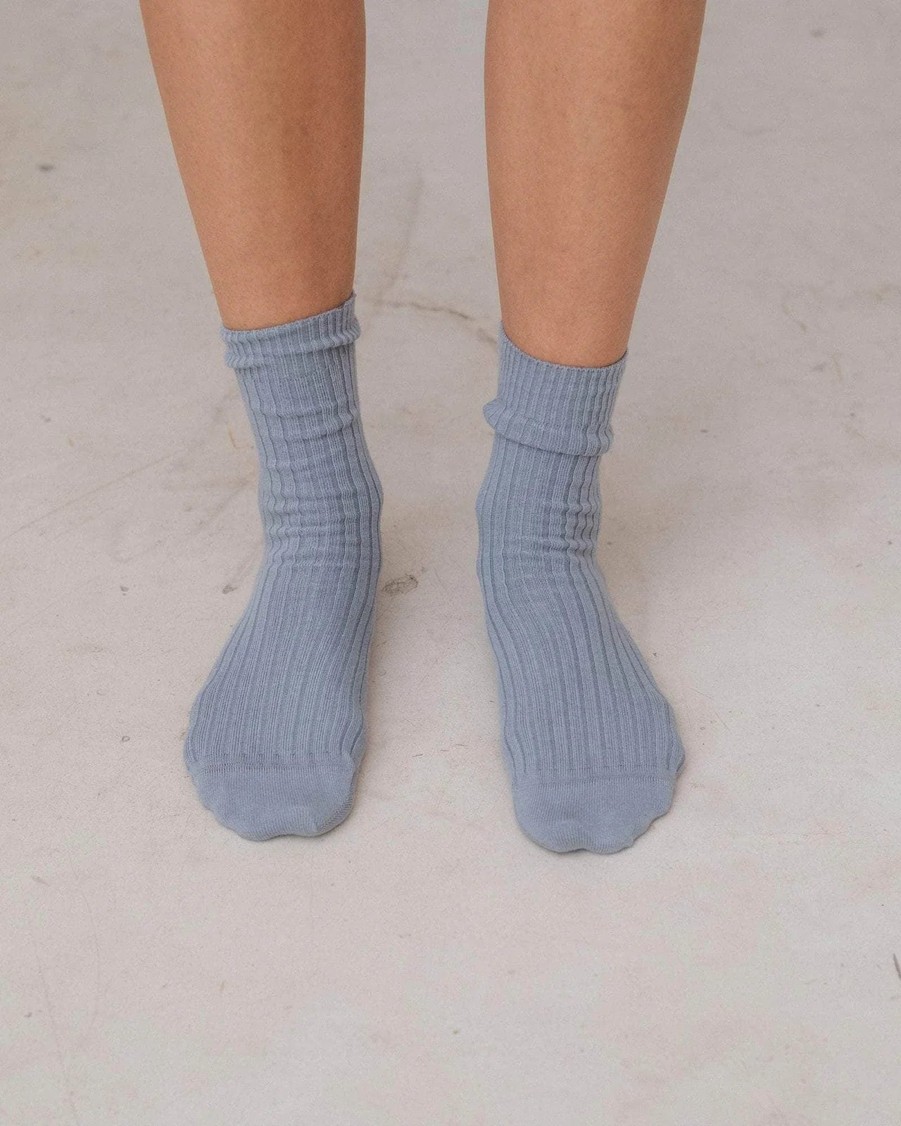 Baserange | Rib Over Ankle Socks - Simon Grey