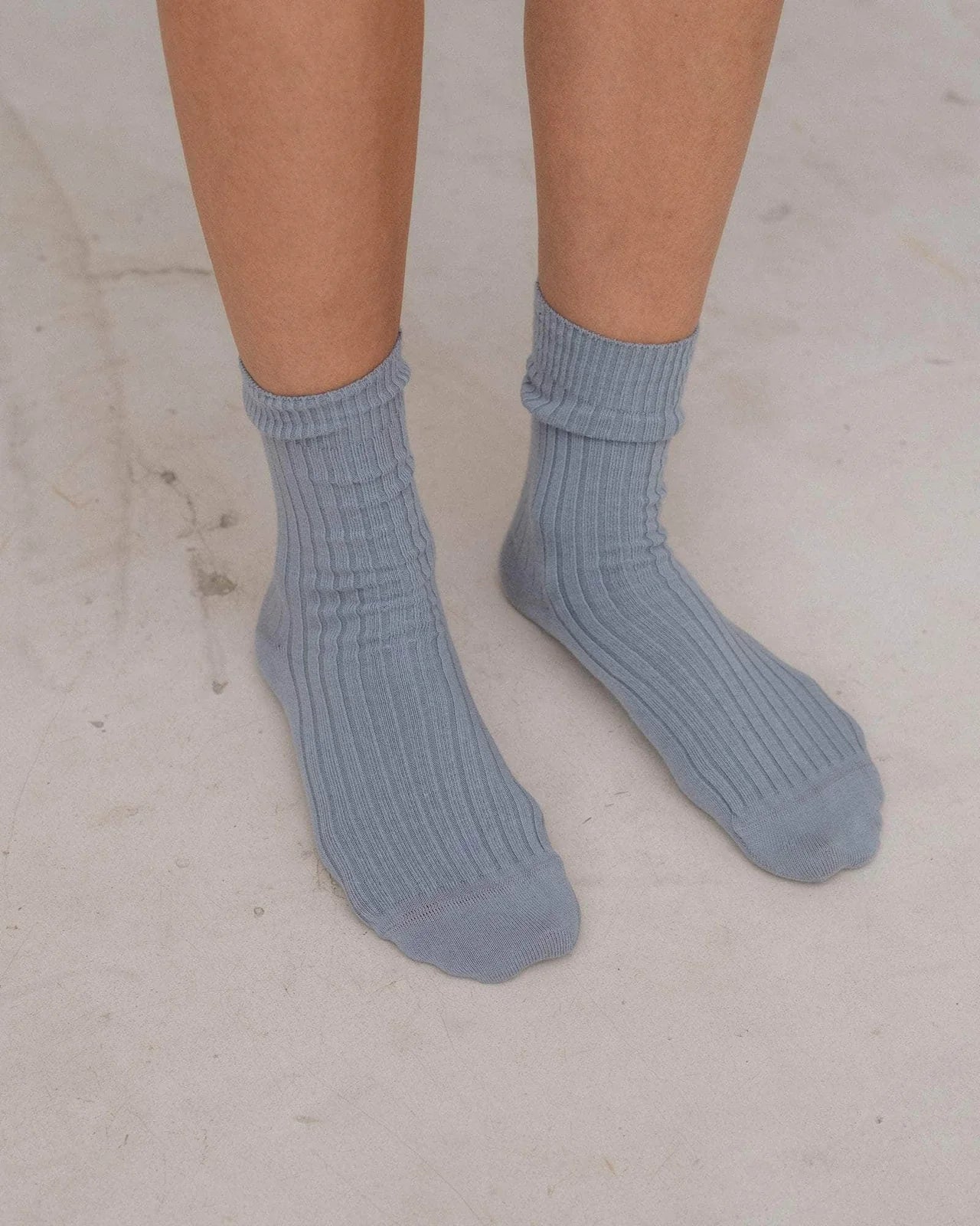 Baserange | Rib Over Ankle Socks - Simon Grey