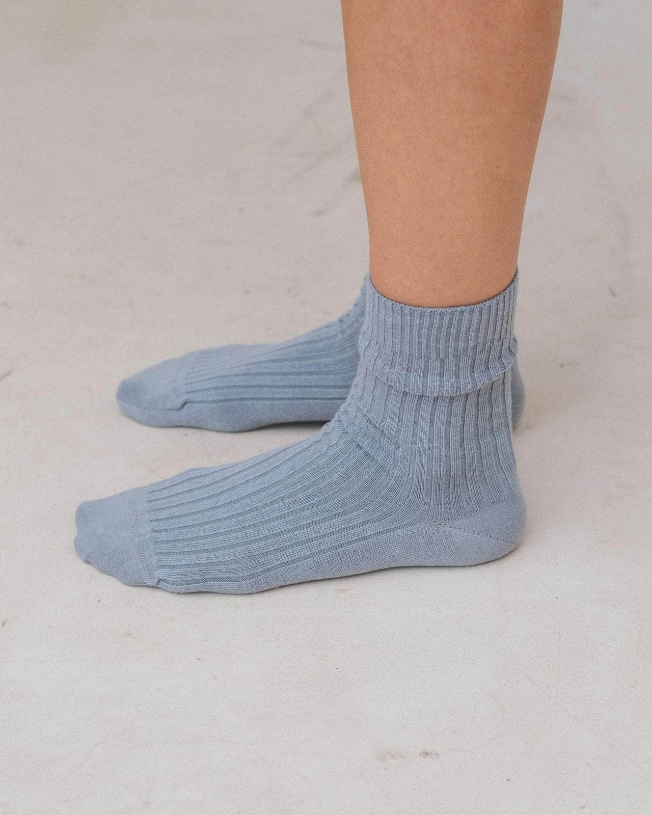 Baserange | Rib Over Ankle Socks - Simon Grey