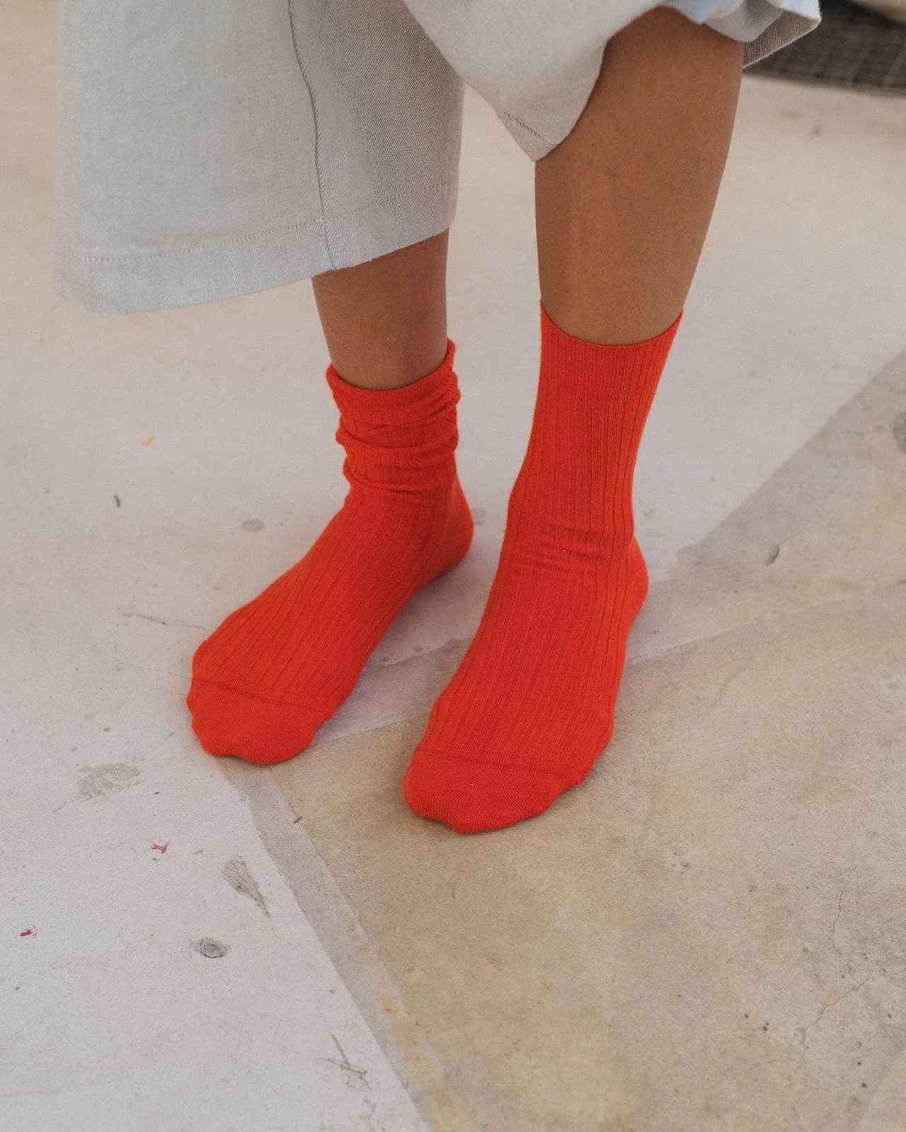 Baserange | Rib Over Ankle Socks - Bill Red