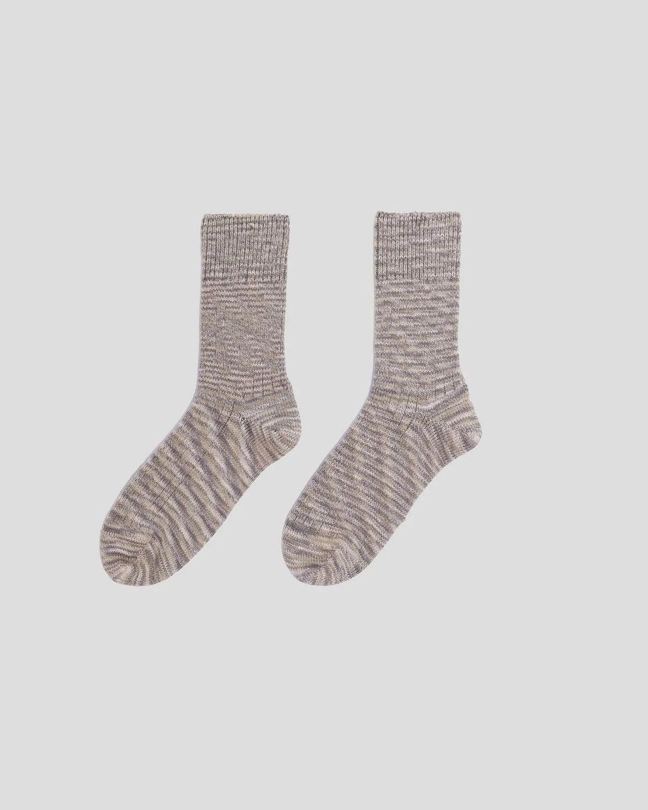 Baserange | Twist Over Ankle Socks - Grey Milange