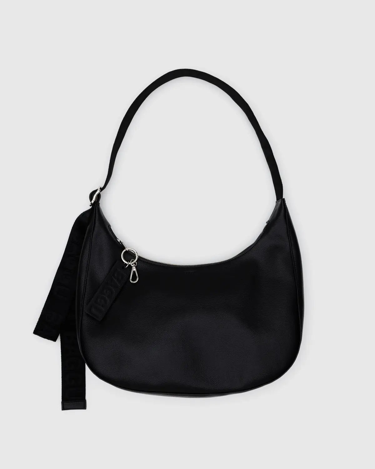 Baggu | Medium Recycled Leather Crescent Bag - Black