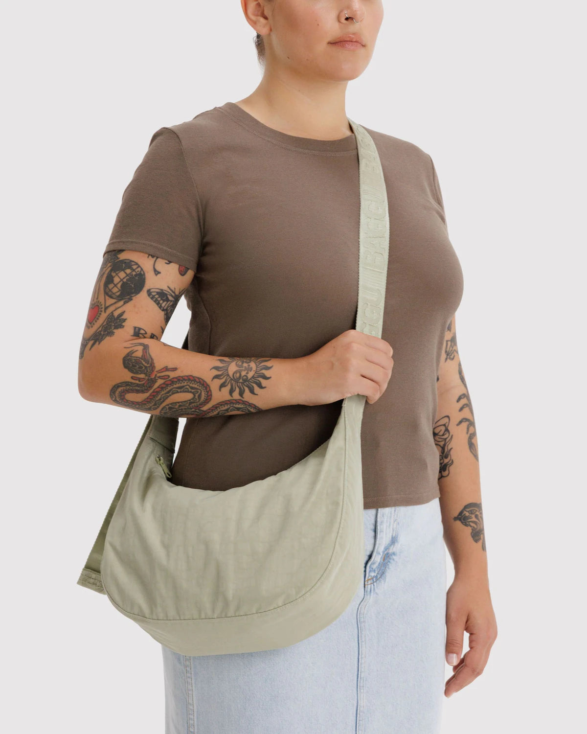 Baggu | Medium Nylon Crescent Bag - Celadon