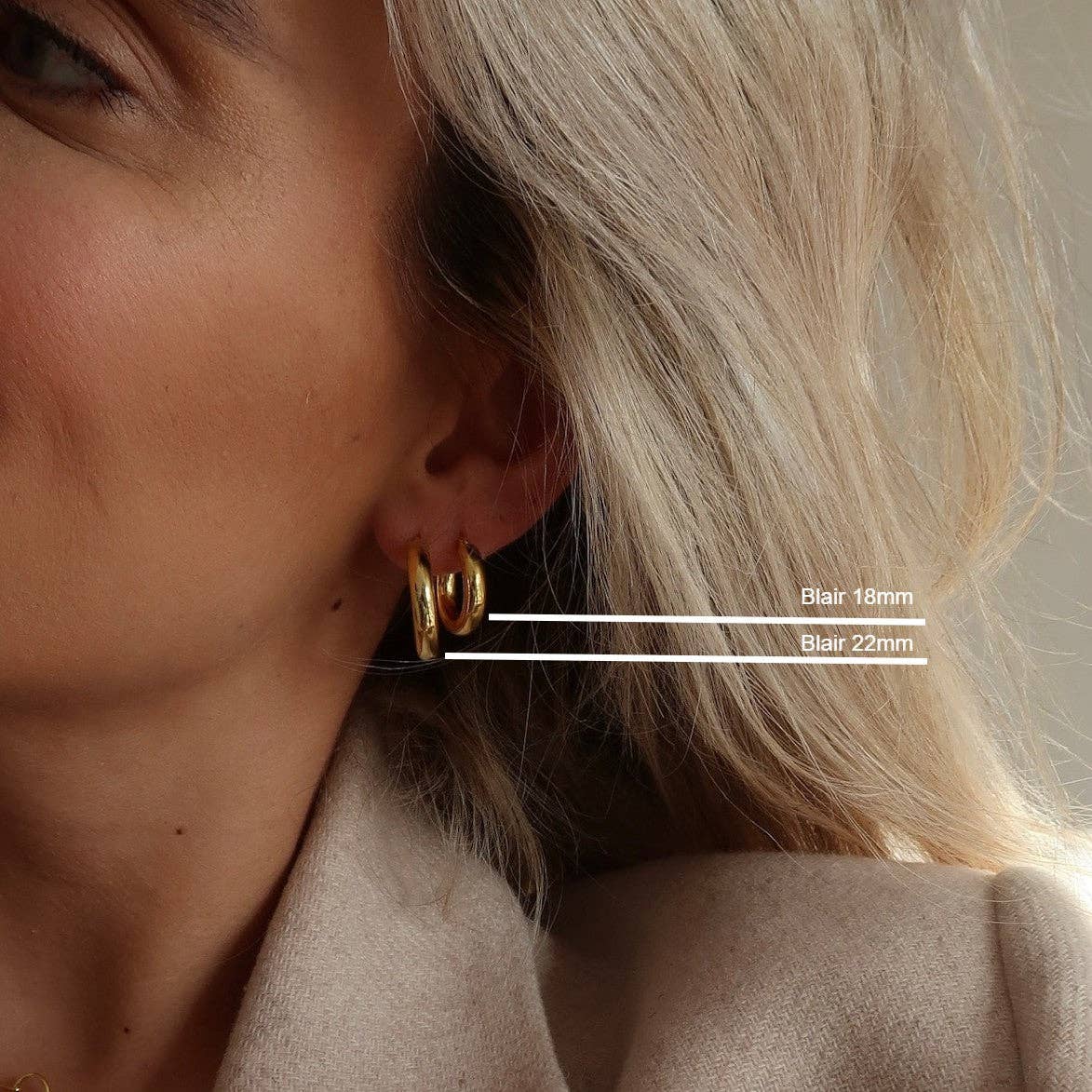 Love Local Jewelry | Blair Chunky Hoops 1.8cm - Gold