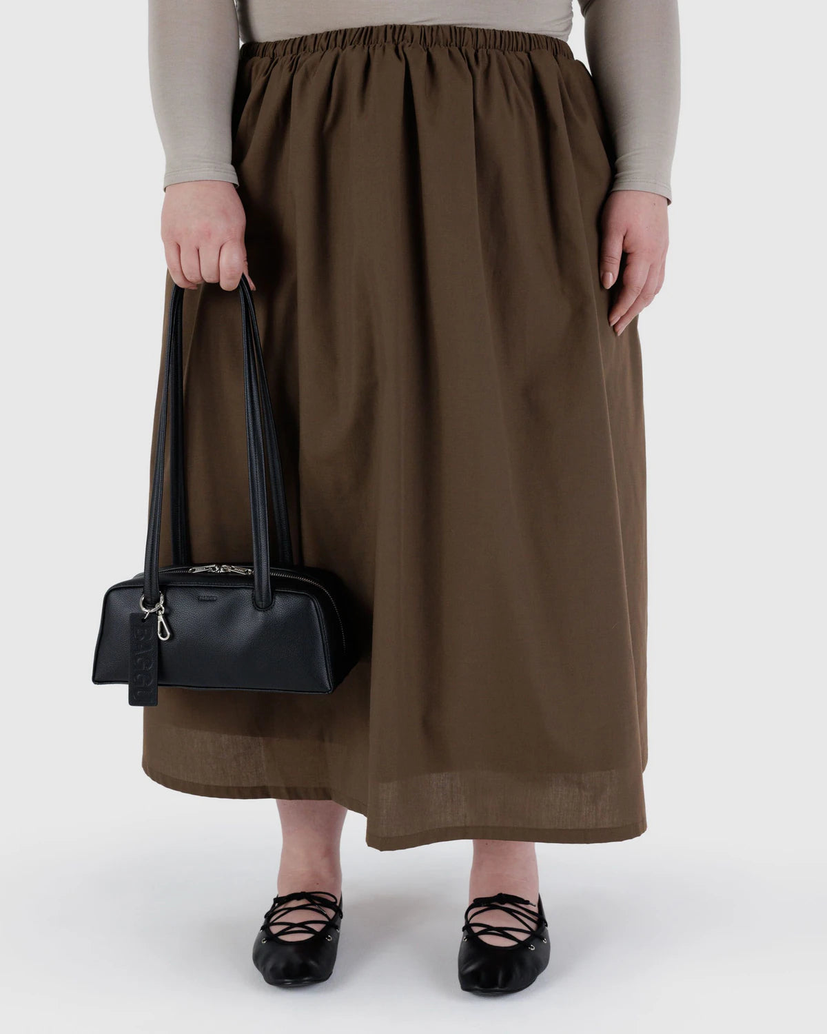 Baggu | Small Recycled Leather Bowler Bag - Black