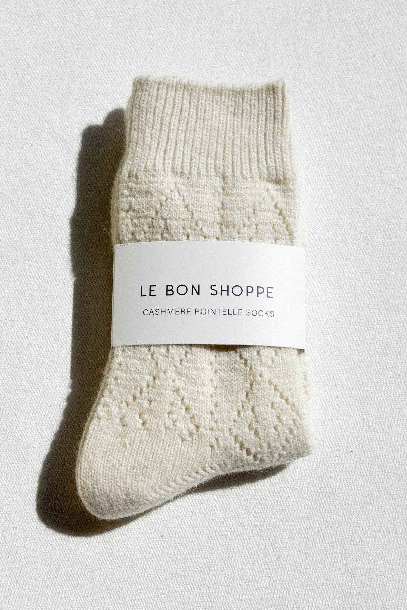 Le Bon Shoppe | Cashmere Pointelle Socks - Cream