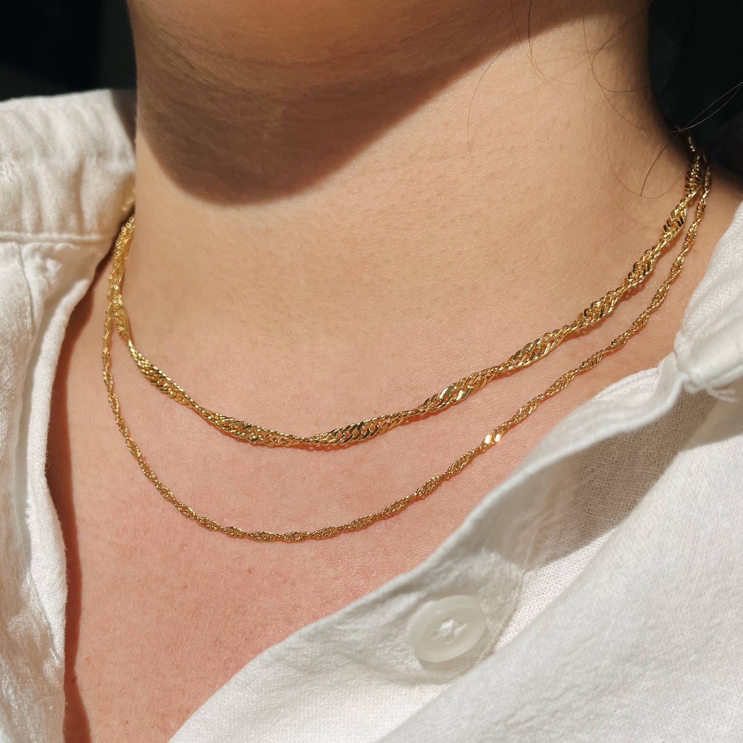 Kara Yoo | Thin Singapore Necklace - Gold