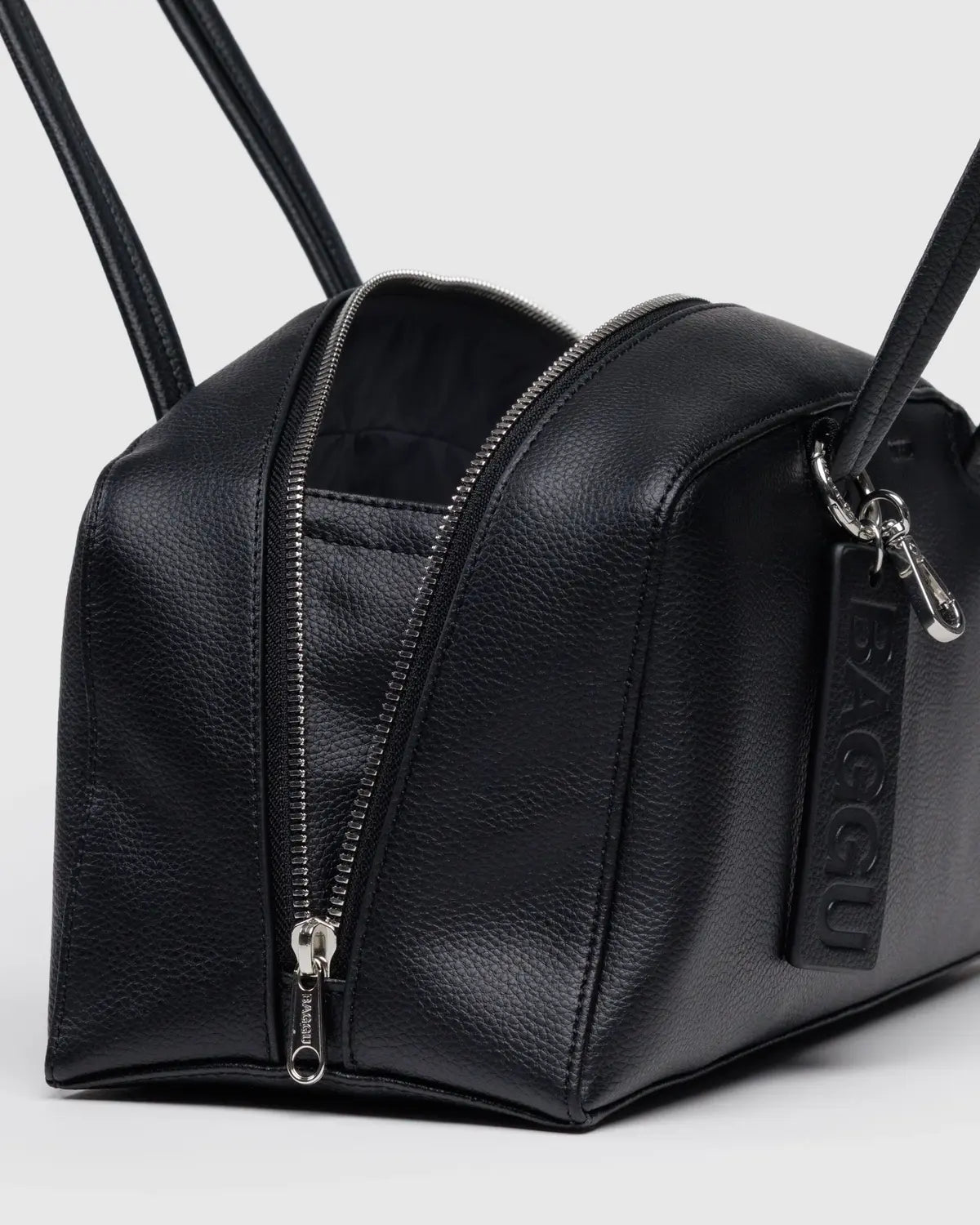 Baggu | Recycled Leather Bowler Bag - Black