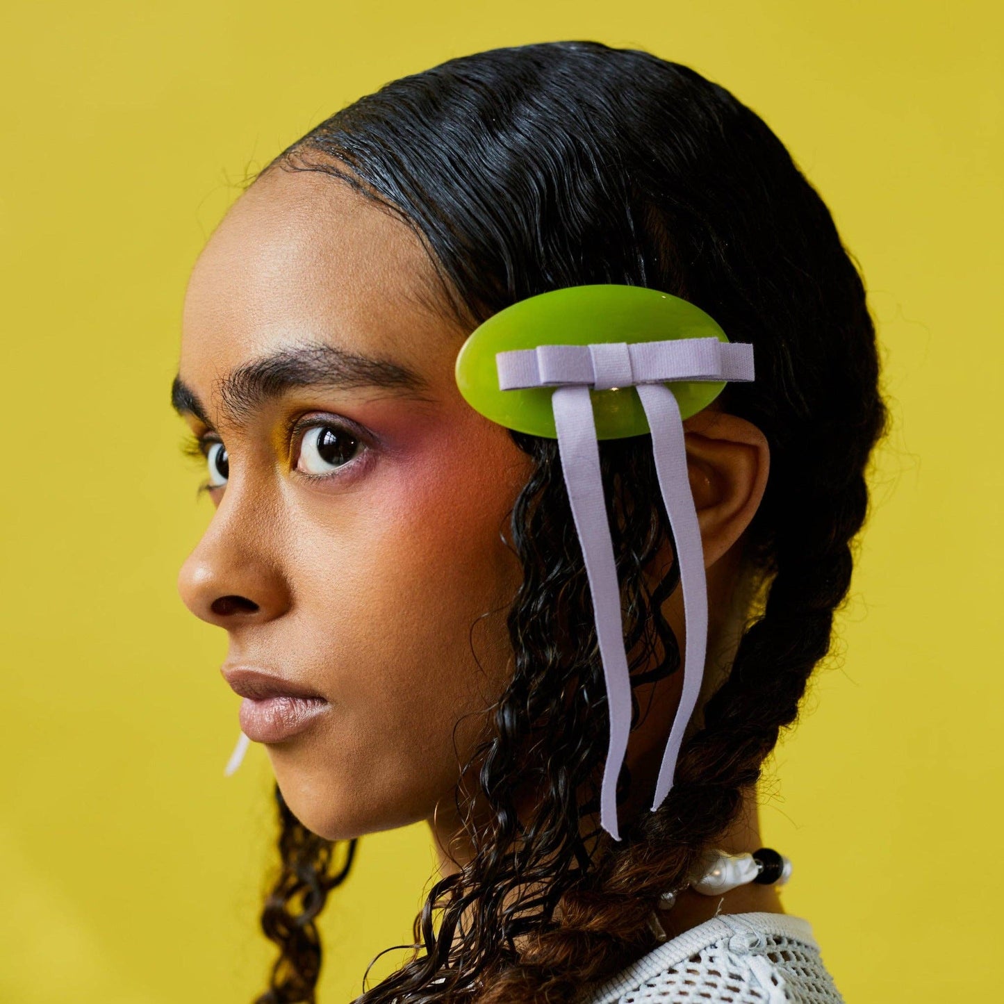 CHUNKS | Bow Barrette - Lime/Lavender