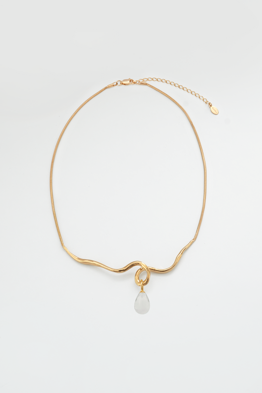Kara Yoo | Maeva Necklace + Small Drop Charm - Gold & Ice