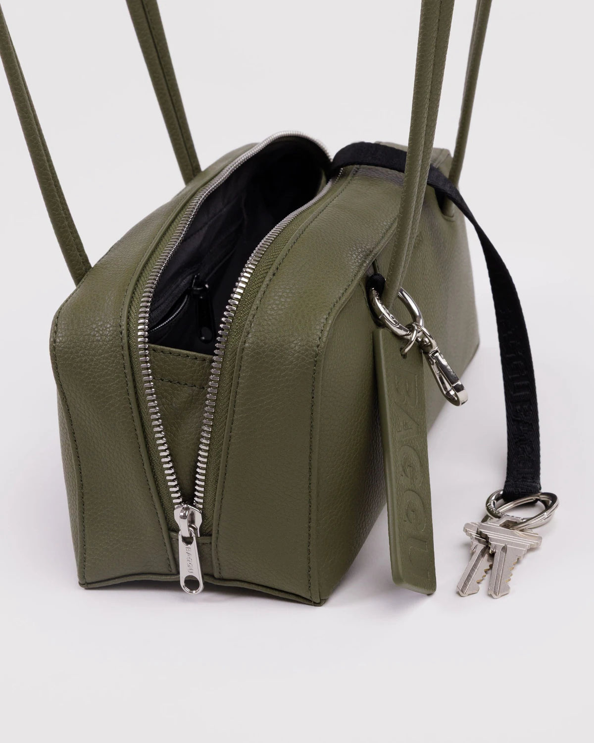 Baggu | Small Recycled Leather Bowler Bag - Loden