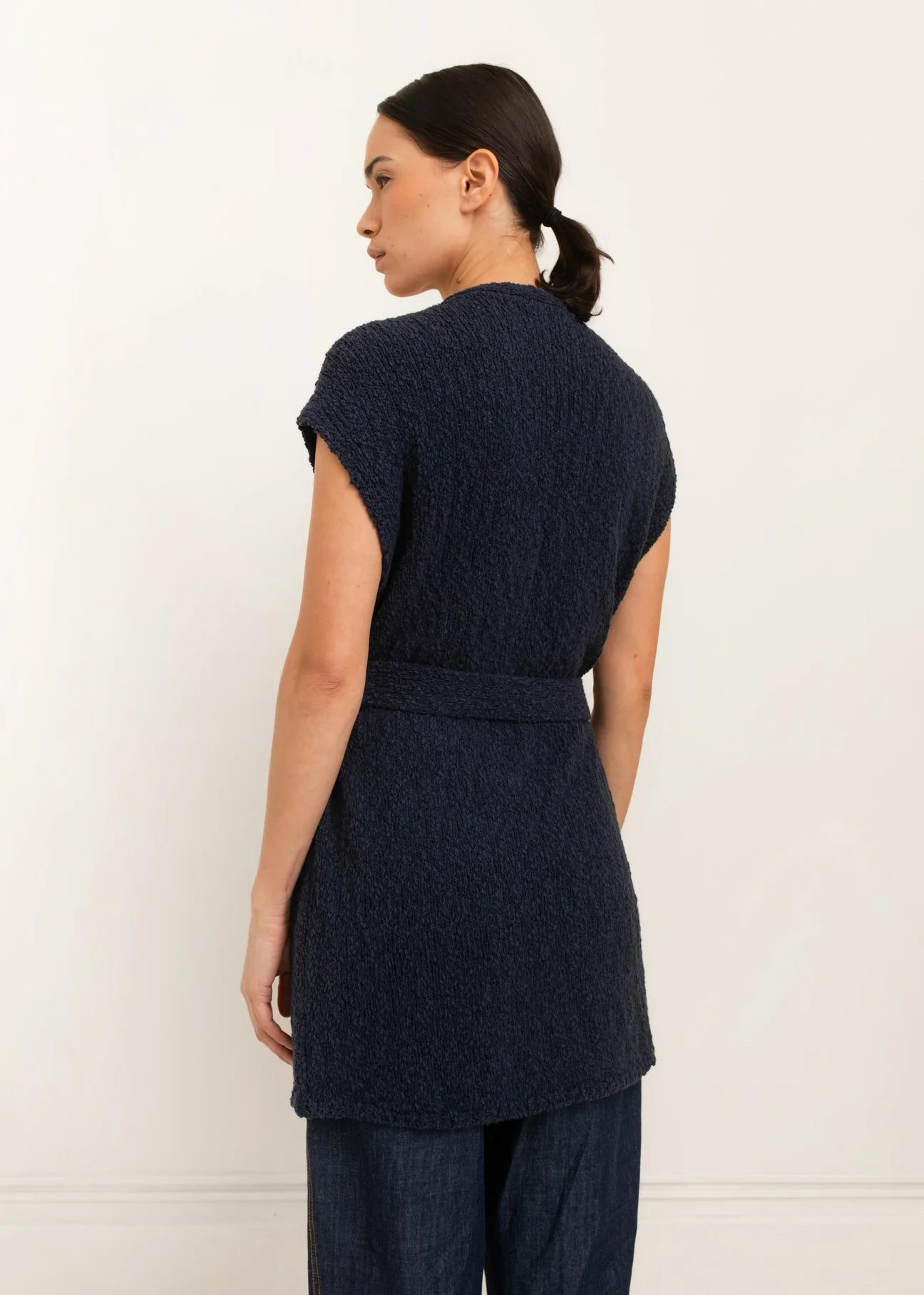 Paper Label | Pearl Belted Vest - Oatmeal