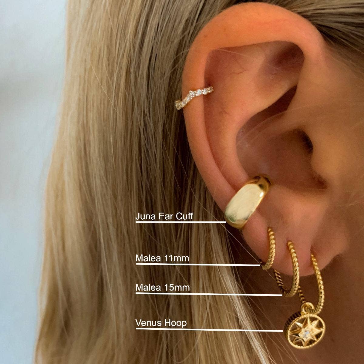 Love Local Jewelry | Malea Hoops 11mm - Gold