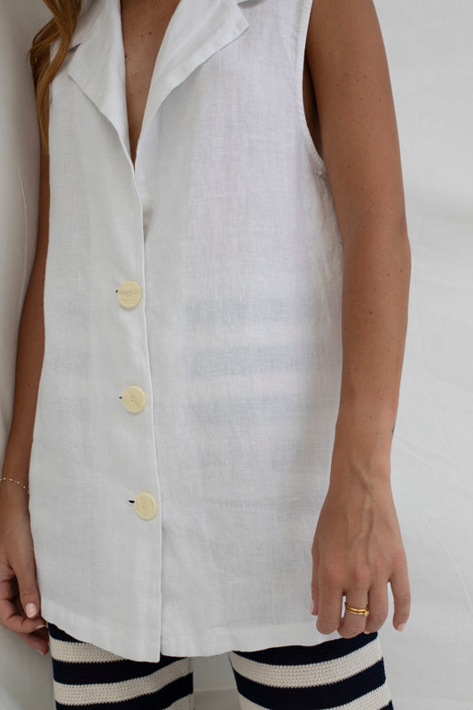 Mus & Bombon | Poniente Waistcoat - White