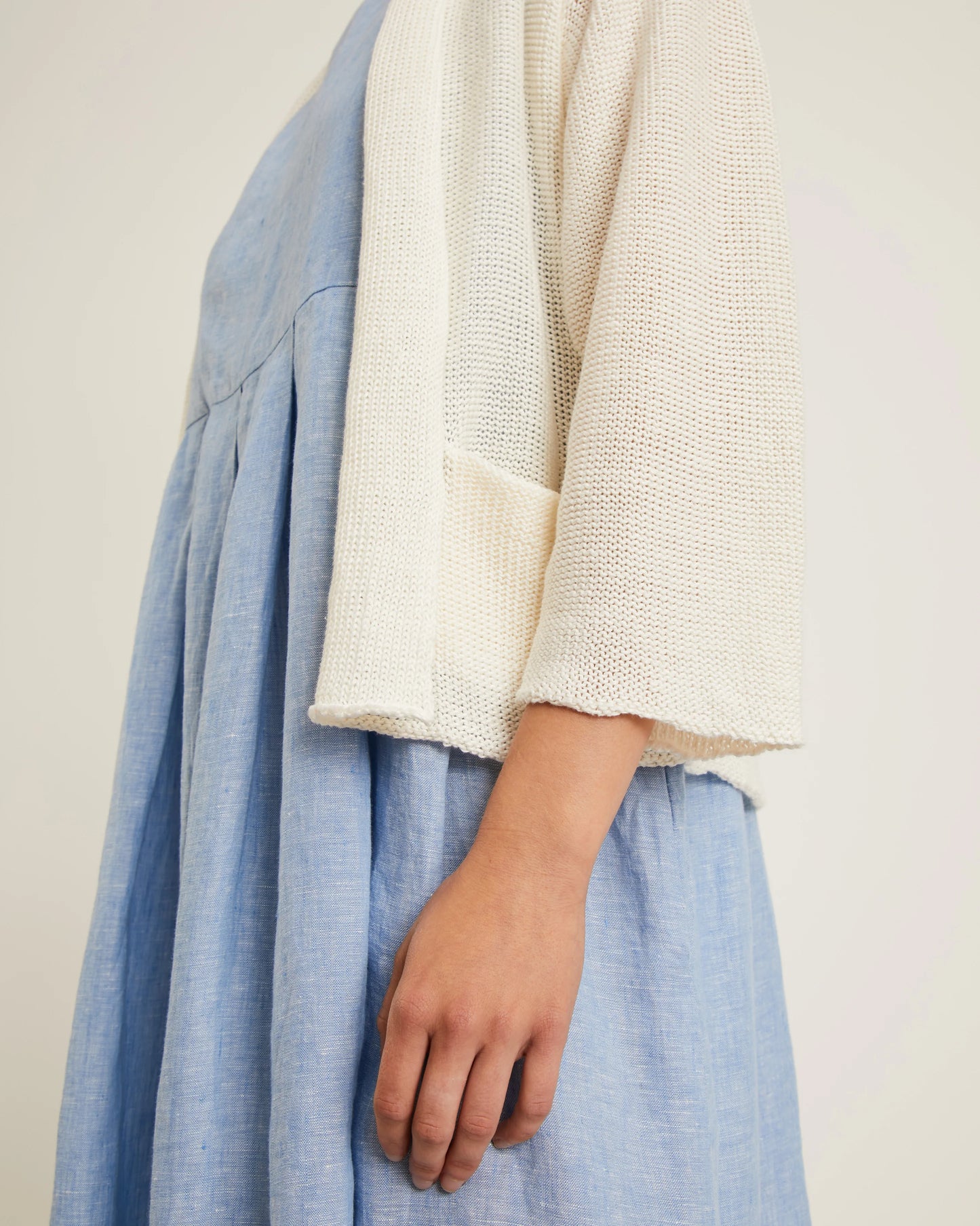 Naïf | Senna Linen Cardigan With Pockets - Melange Grey