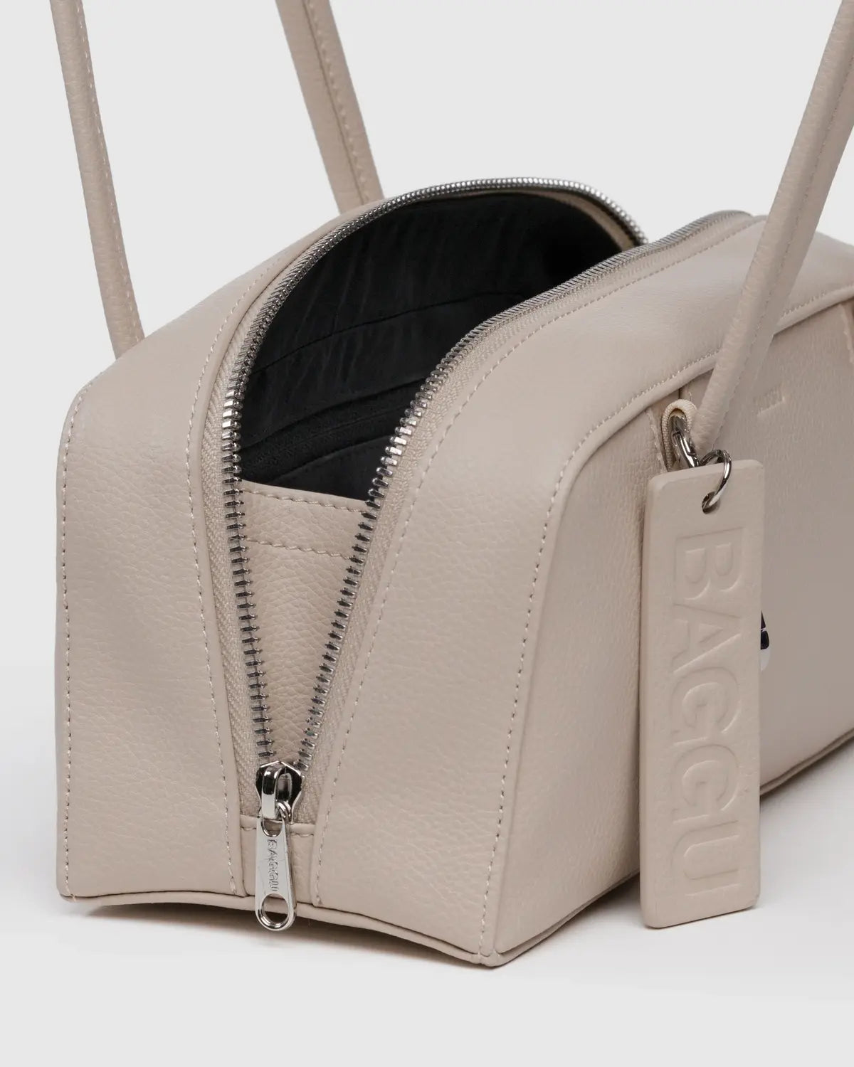 Baggu | Small Recycled Leather Bowler Bag - Stone