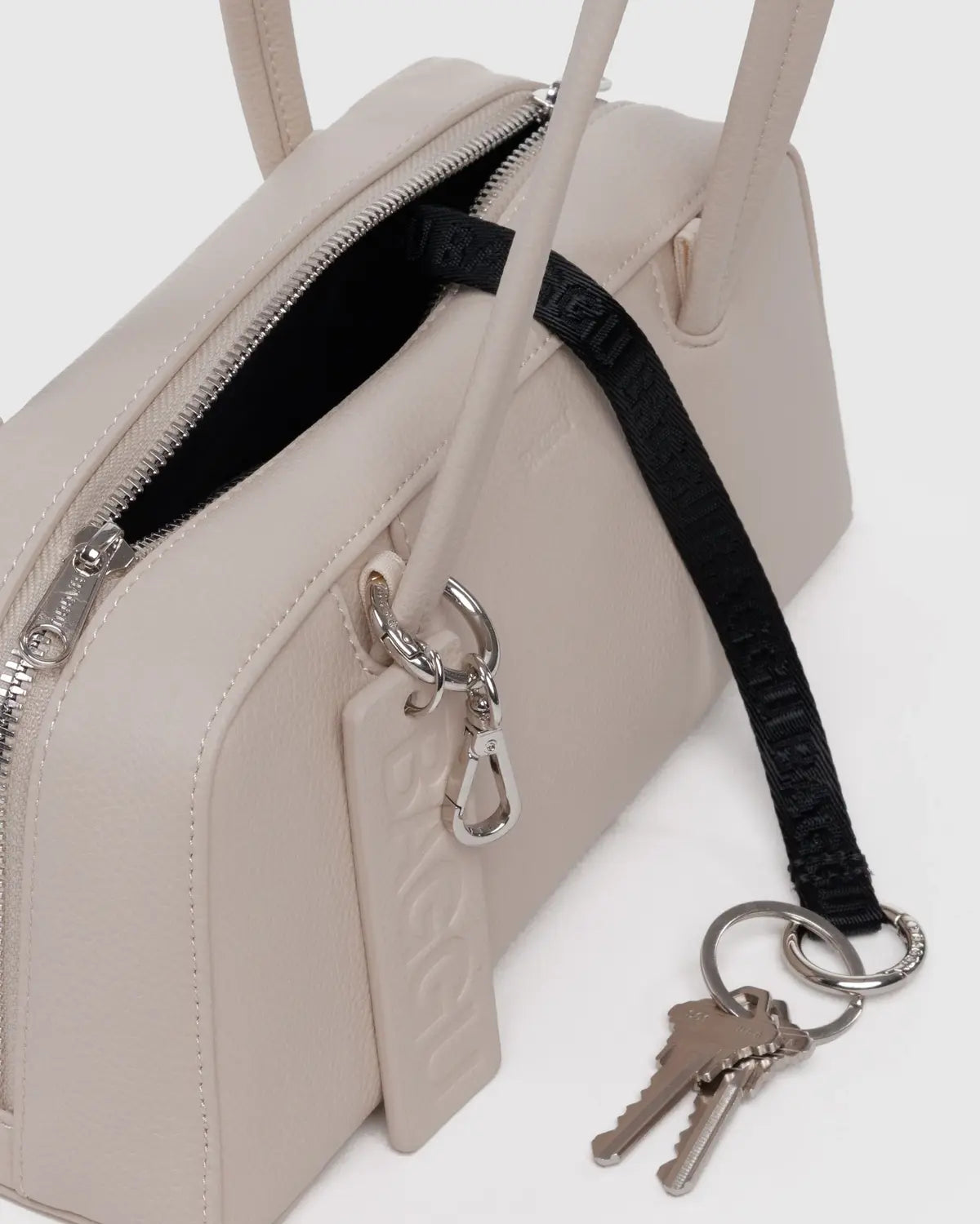 Baggu | Small Recycled Leather Bowler Bag - Stone