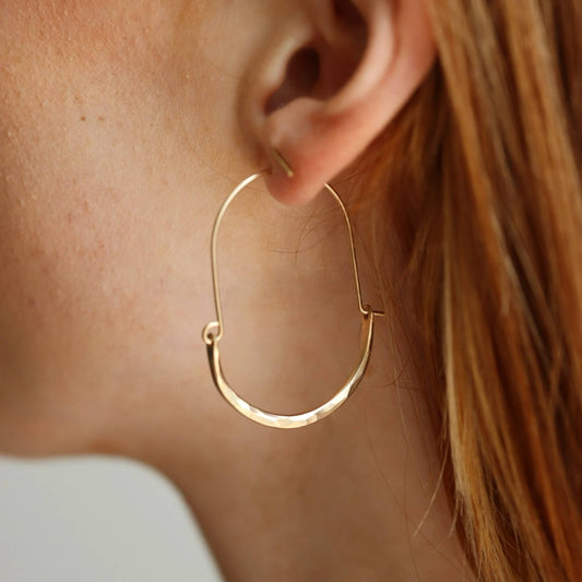 Token Jewelry | Hammered Paloma Hoops - 14k Gold Fill