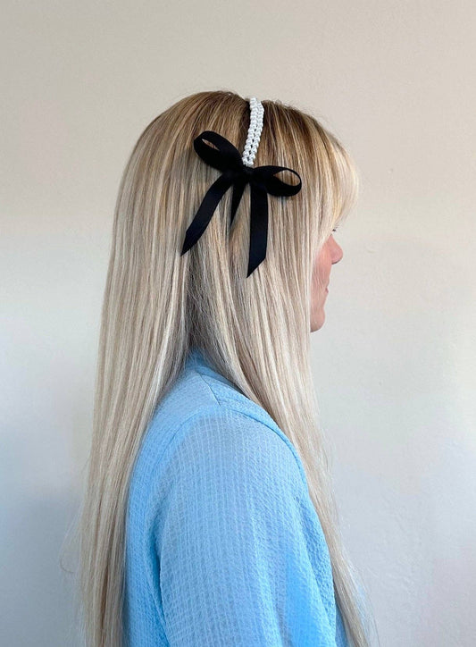 Solar Eclipse | Classic Bows Pearl Headband